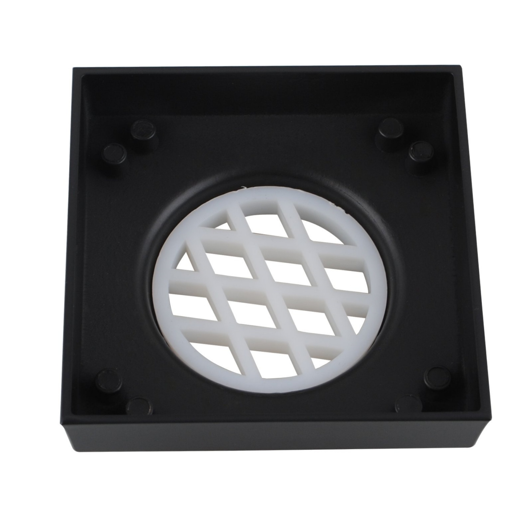115mm Solid Brass Tile Insert Shower Floor Waste Bathroom Square Great Drain Water Outlet Matte Black