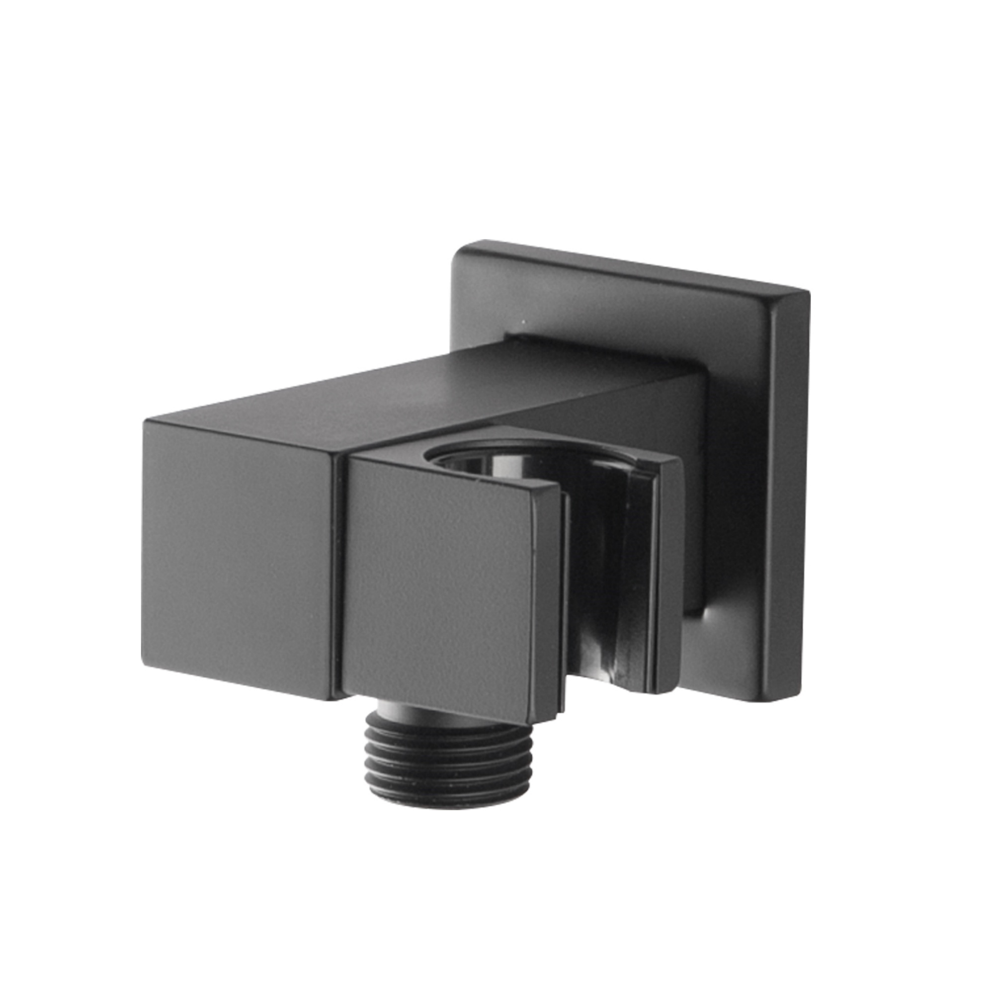 Bathroom Wall Mounted Square Swivel Handheld Shower Head Holder Bracket 1.5m Shower Hose Inlet Connector Chrome/Black