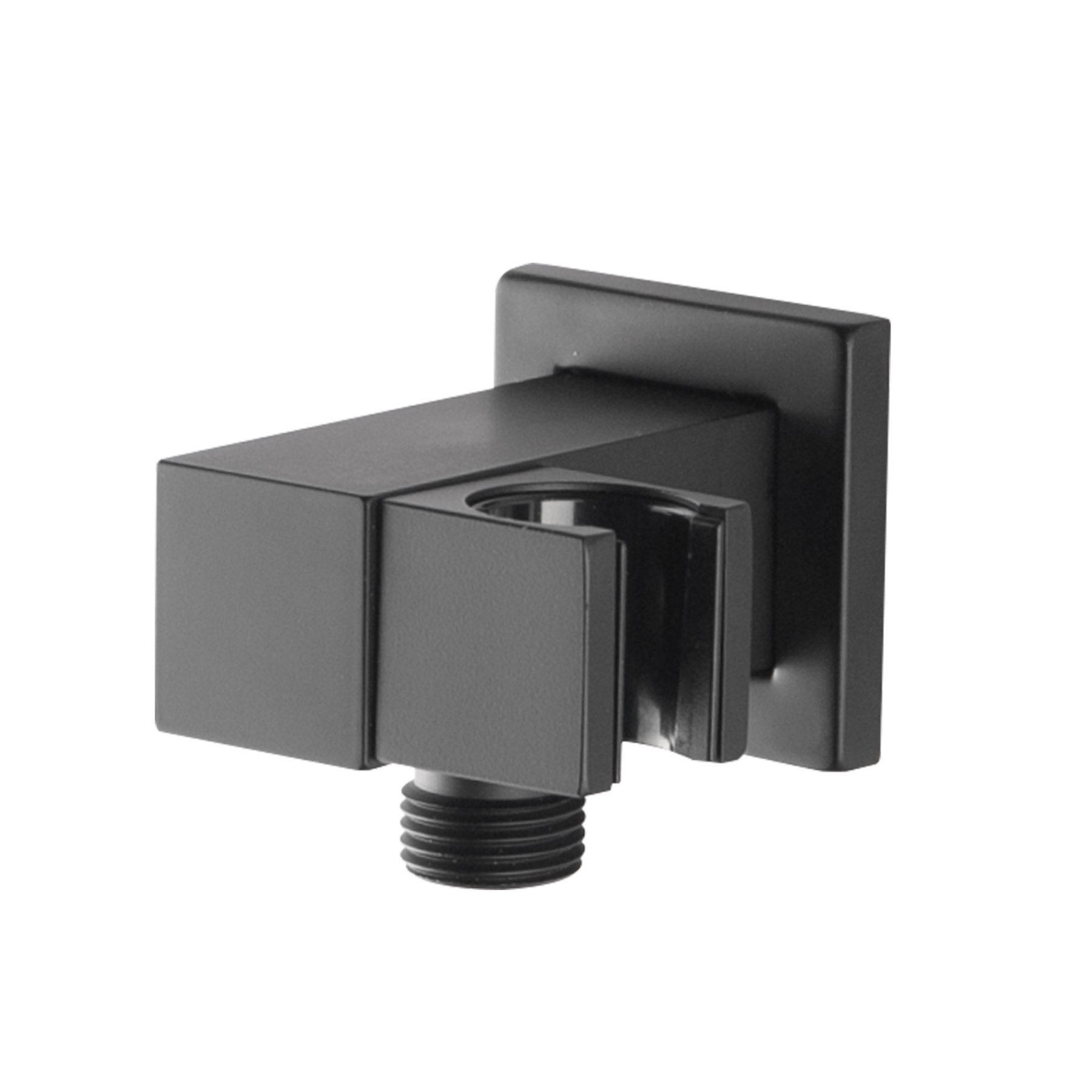 Bathroom Wall Mounted Square Swivel Handheld Shower Head Holder Bracket 1.5m Shower Hose Inlet Connector Chrome/Black