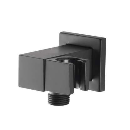 Bathroom Wall Mounted Square Swivel Handheld Shower Head Holder Bracket 1.5m Shower Hose Inlet Connector Chrome/Black