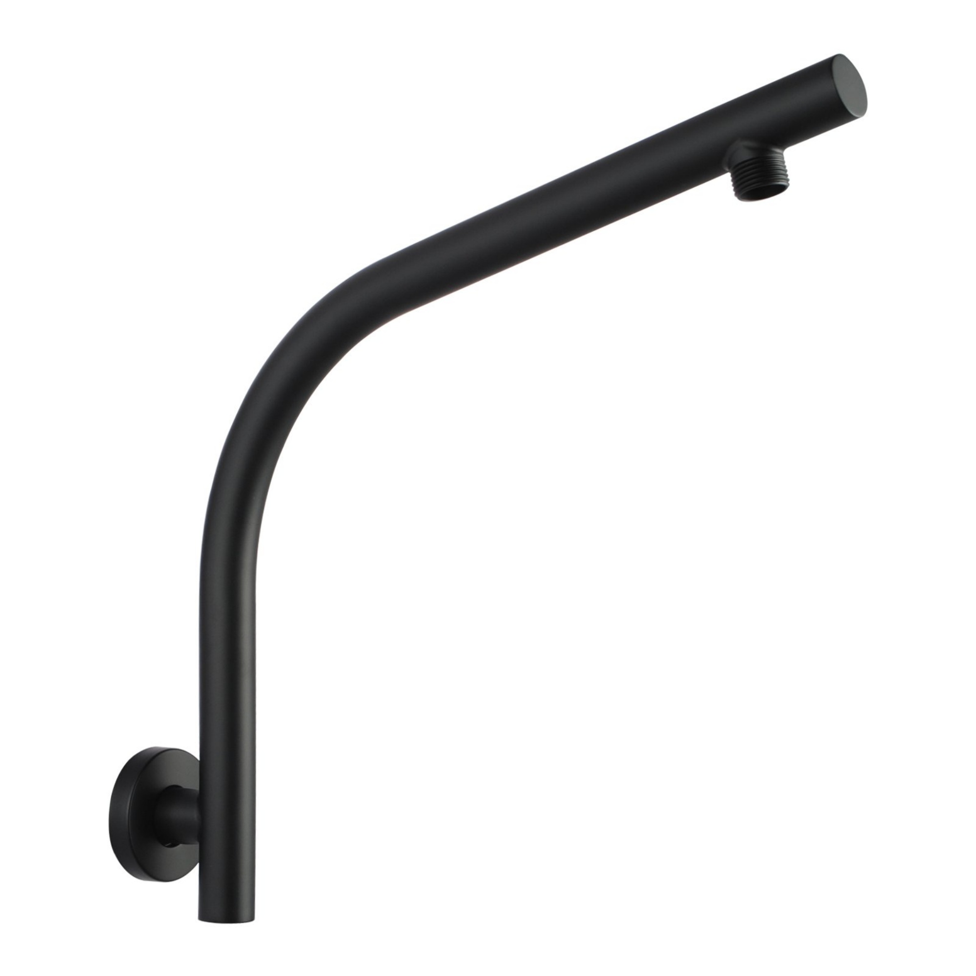 Round Gooseneck Wall Mounted Shower Arm Bathroom Extension Shower Arm for Rain Shower Head Set Chrome/Matte Black