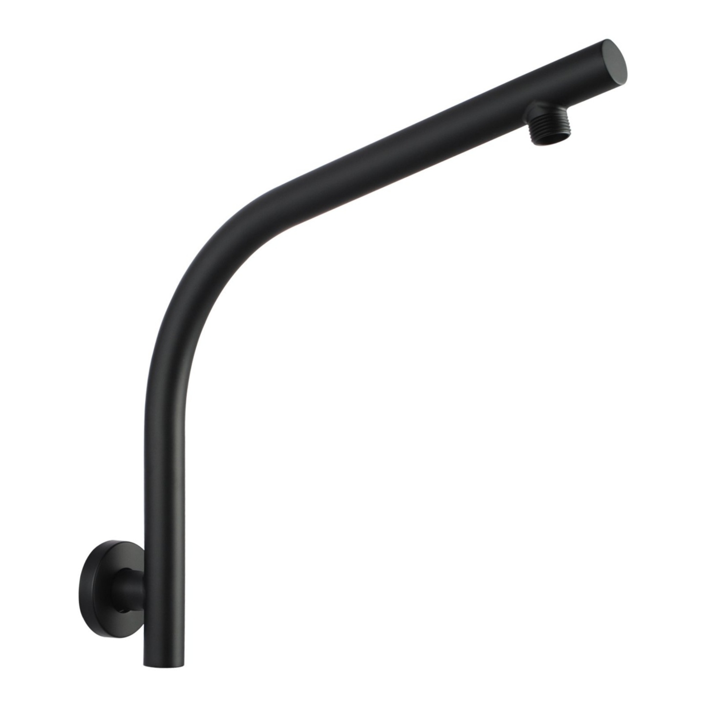 Round Gooseneck Wall Mounted Shower Arm Bathroom Extension Shower Arm for Rain Shower Head Set Chrome/Matte Black