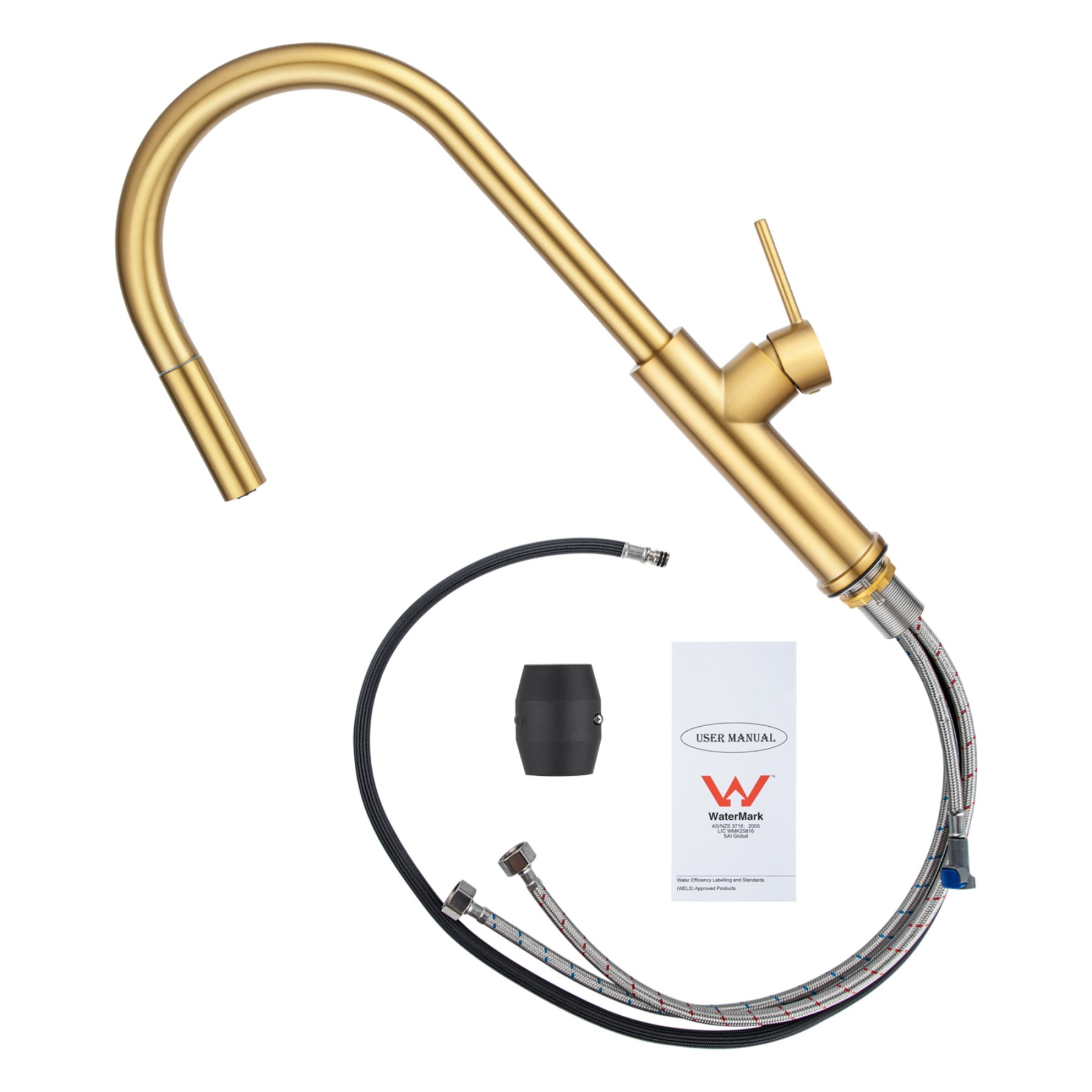 2 Functions Swivel Spout Pull-Out Kitchen Sink Basin Mixer Tap Laundry Faucet Chrome/Matte Black/ Brushed Yellow Gold