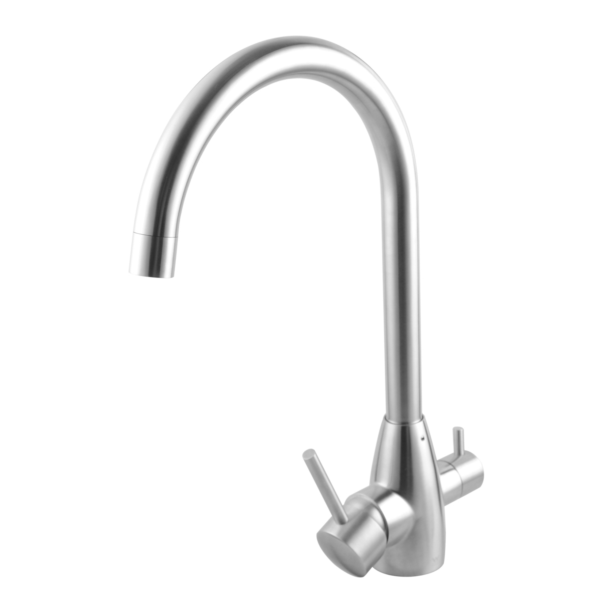 Round 3 Way Swivel Kitchen Sink Mixer Tap Pure Drinking Water Spout Faucet Brushed Nickel/Black