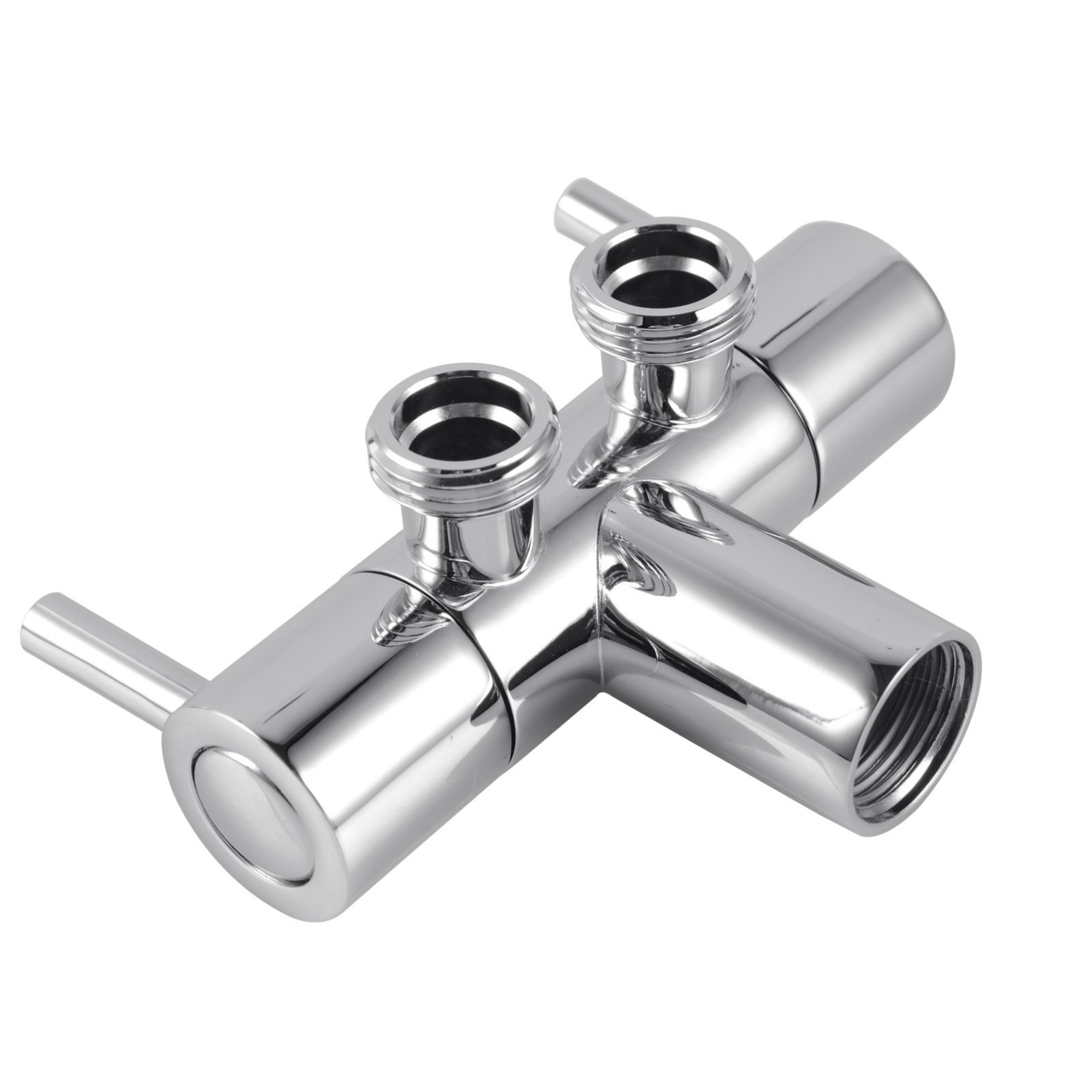 Brass Wall Mounted Dual Water Flow Control Bathroom Toilet Bidet Cistern Valve Stop Adapter Chrome/Black