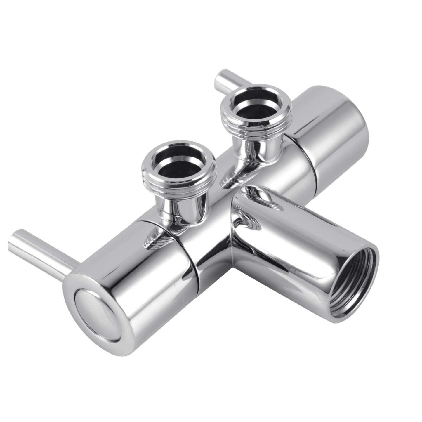 Brass Wall Mounted Dual Water Flow Control Bathroom Toilet Bidet Cistern Valve Stop Adapter Chrome/Black