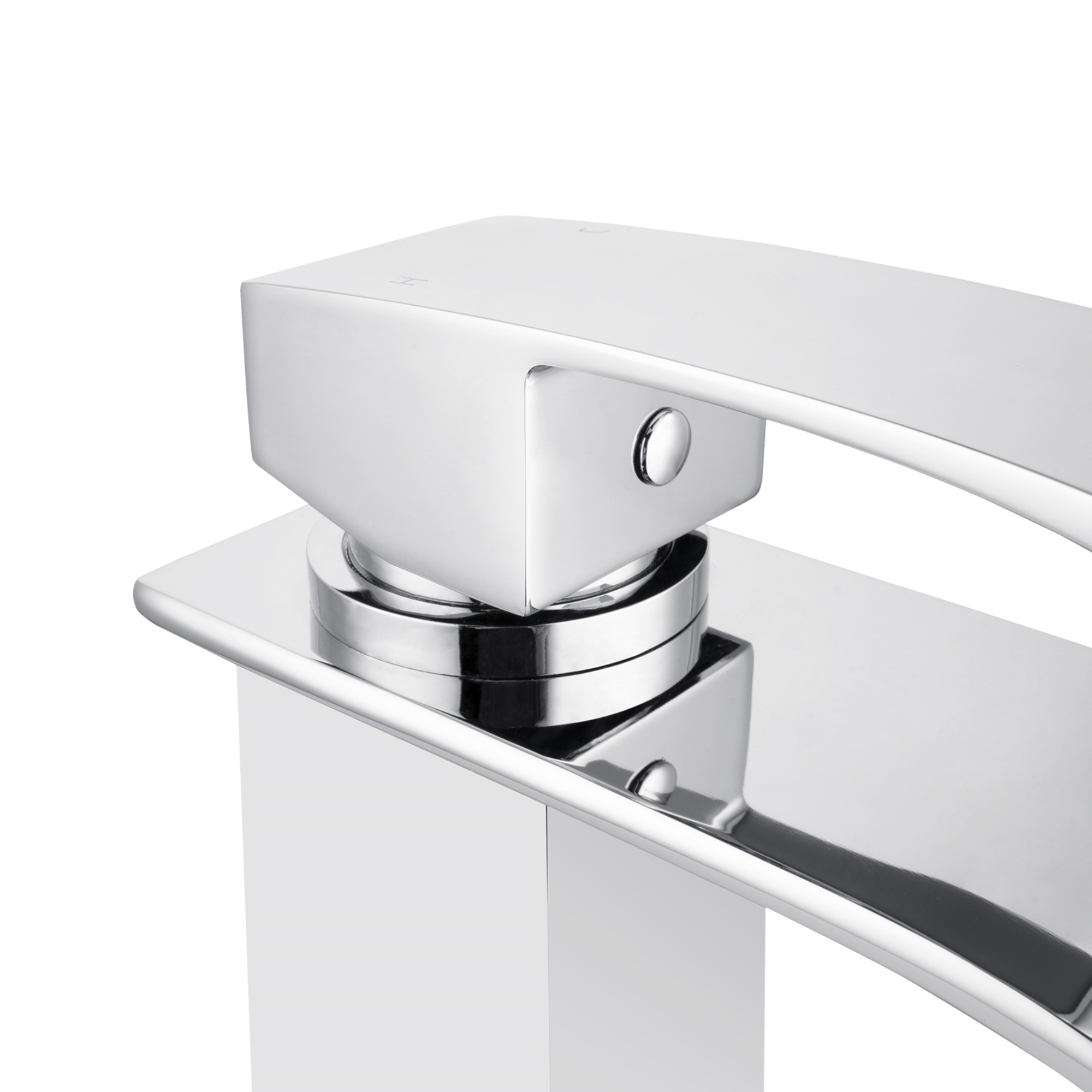 Bathroom Basin Square Tall Mixer Tap Laundry Sink Vanity Counter Top Waterfall Spout Faucet Chrome/Black