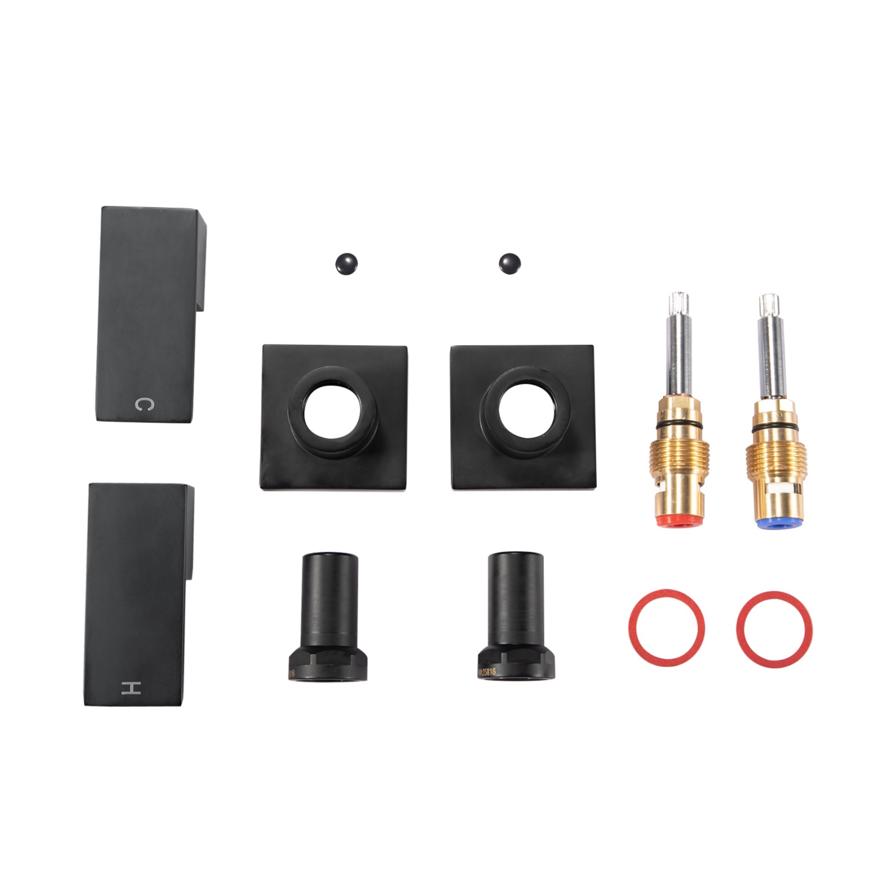 1/4 Bathroom Square Wall Mounted Twin Shower Taps Bath Basin Sink Hot Cold Mixer Taps Chrome/Matte Black/Gunmetal Grey