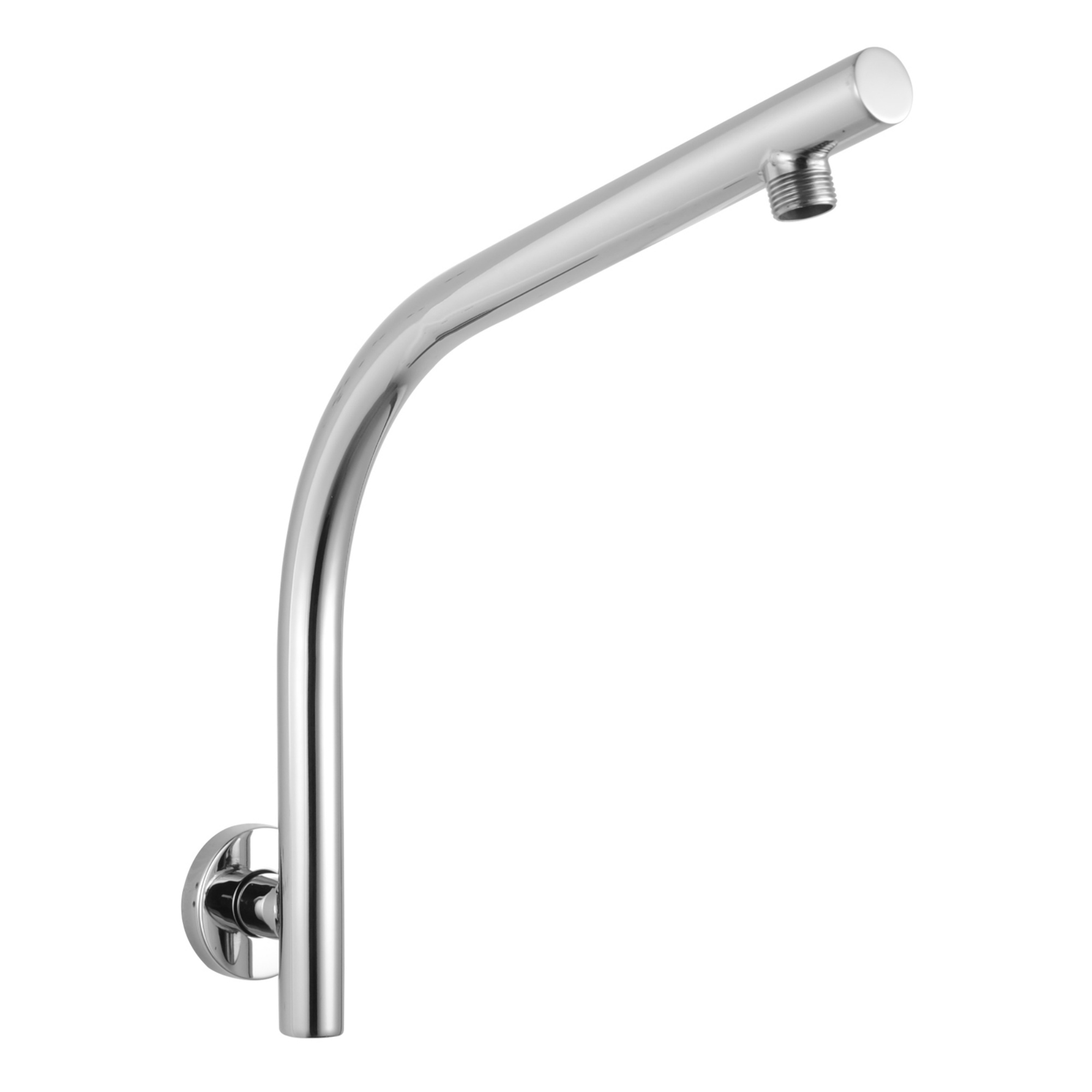 Round Gooseneck Wall Mounted Shower Arm Bathroom Extension Shower Arm for Rain Shower Head Set Chrome/Matte Black