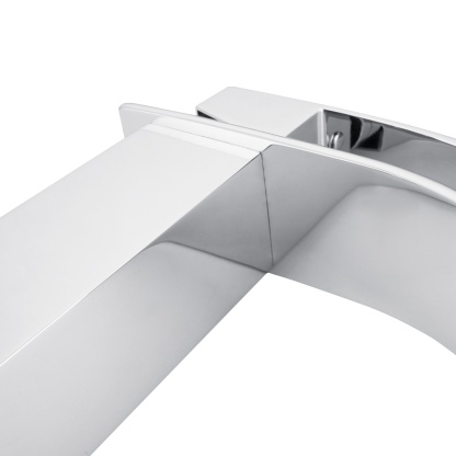Bathroom Basin Square Tall Mixer Tap Laundry Sink Vanity Counter Top Waterfall Spout Faucet Chrome/Black