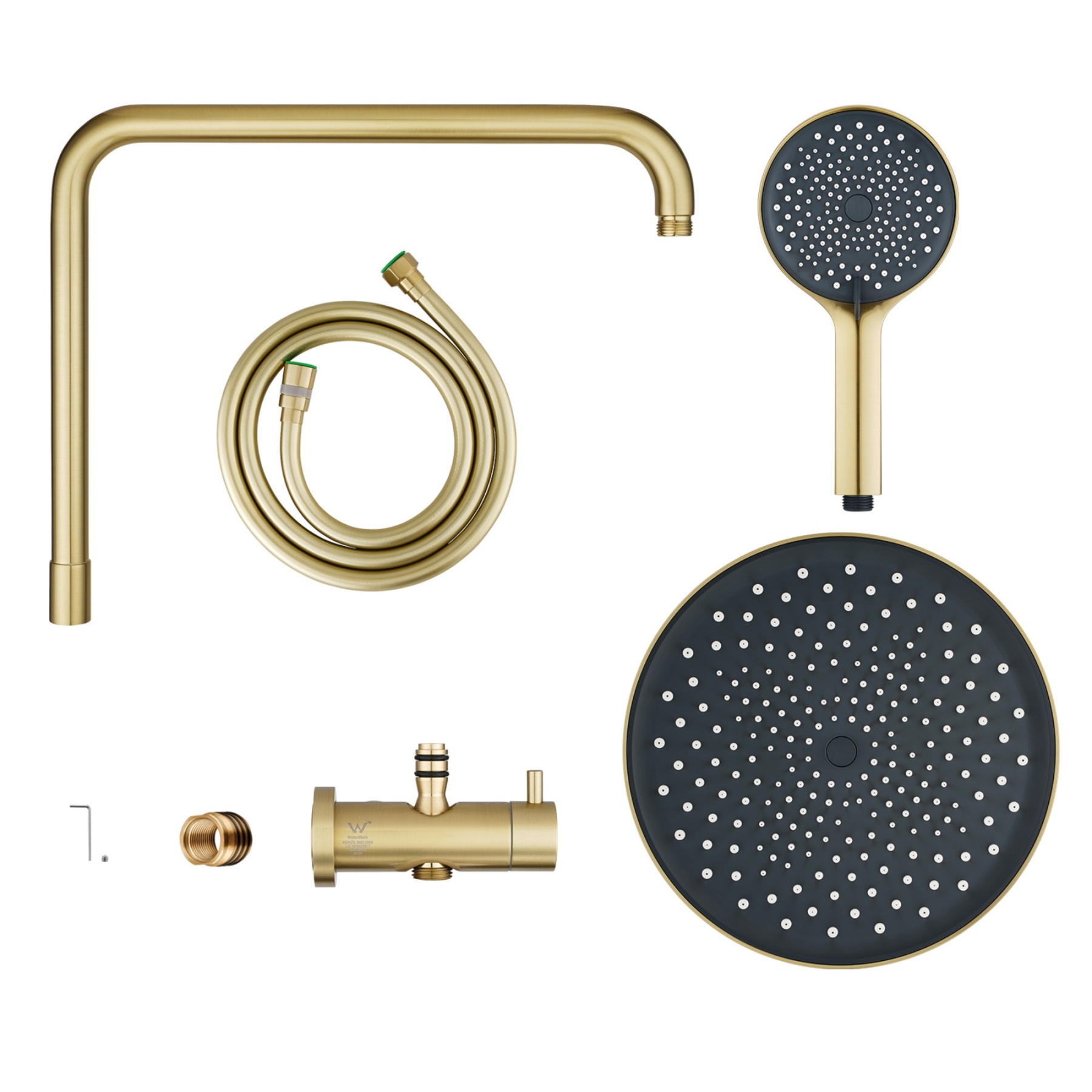 Round 10“ Rainfall Shower Head Set Chrome Twin Shower 3 Function Hand-held Shower Head Shower Arm