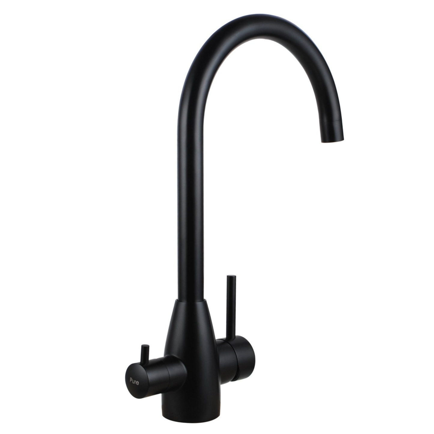 Round 3 Way Swivel Kitchen Sink Mixer Tap Pure Drinking Water Spout Faucet Brushed Nickel/Black