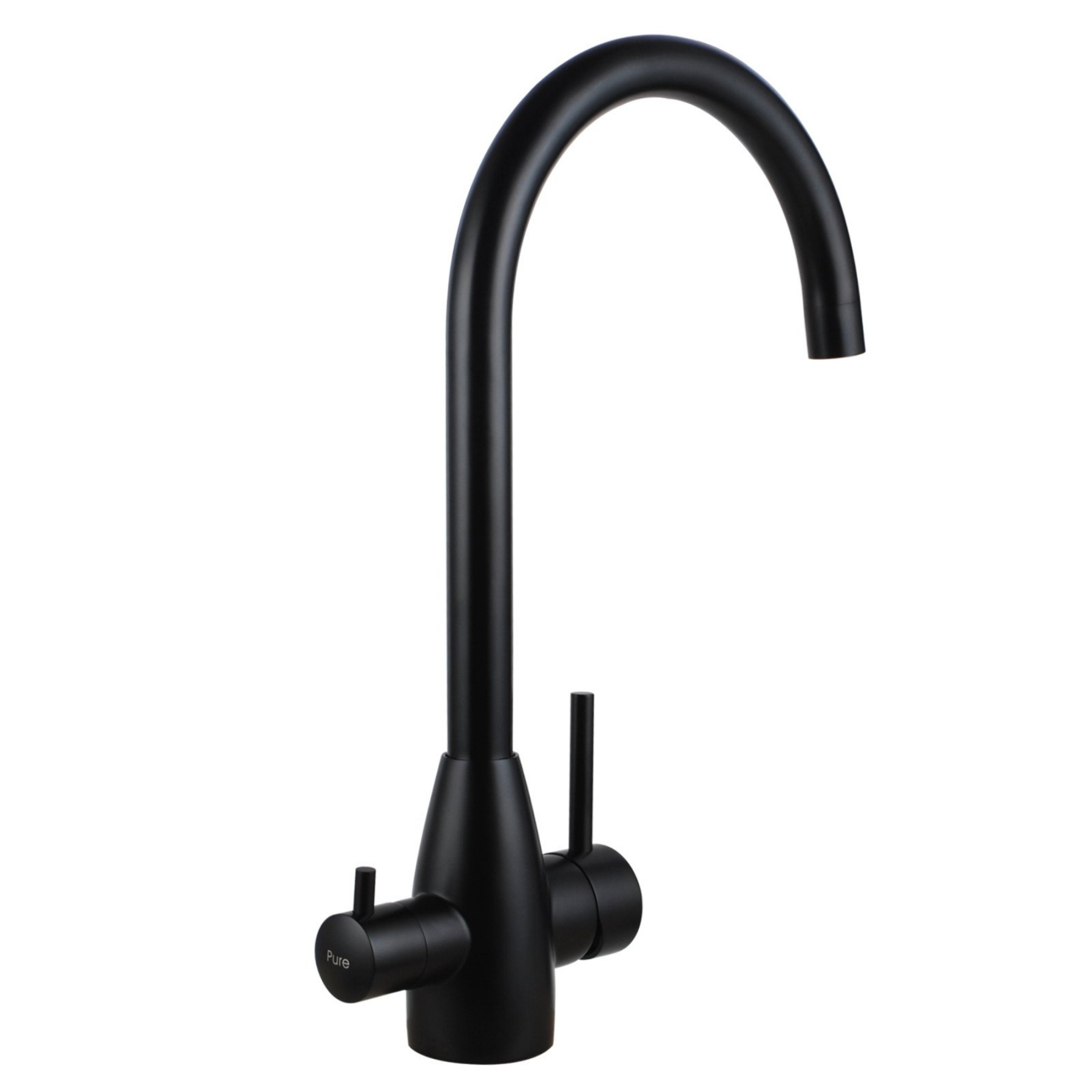 Round 3 Way Swivel Kitchen Sink Mixer Tap Pure Drinking Water Spout Faucet Brushed Nickel/Black