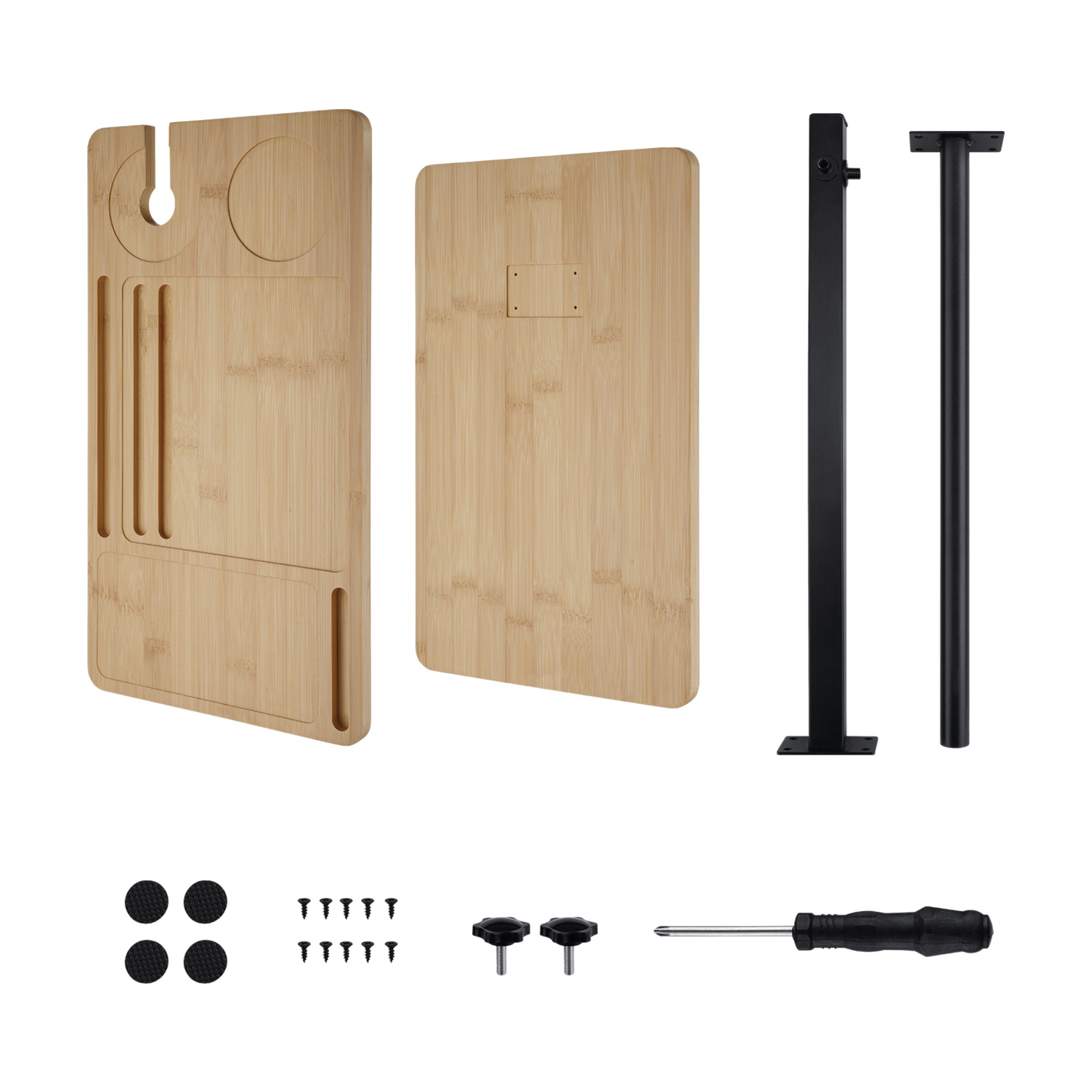 Adjustable Bamboo Bath Tub Side Table Bathroon Wine Phone iPad Holder Shelf Rotatable Sofa Stand Storage Rack