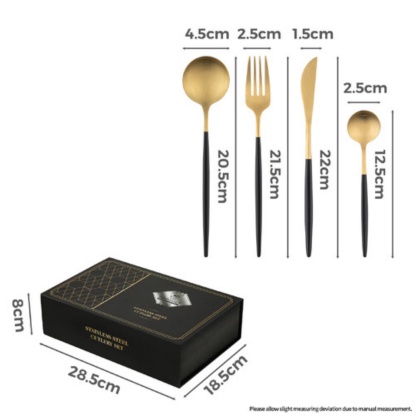 24 Piece Stainless Steel Cutlery Set Knife Spoon Fork Kitchen Dinnerware Dining Tableware