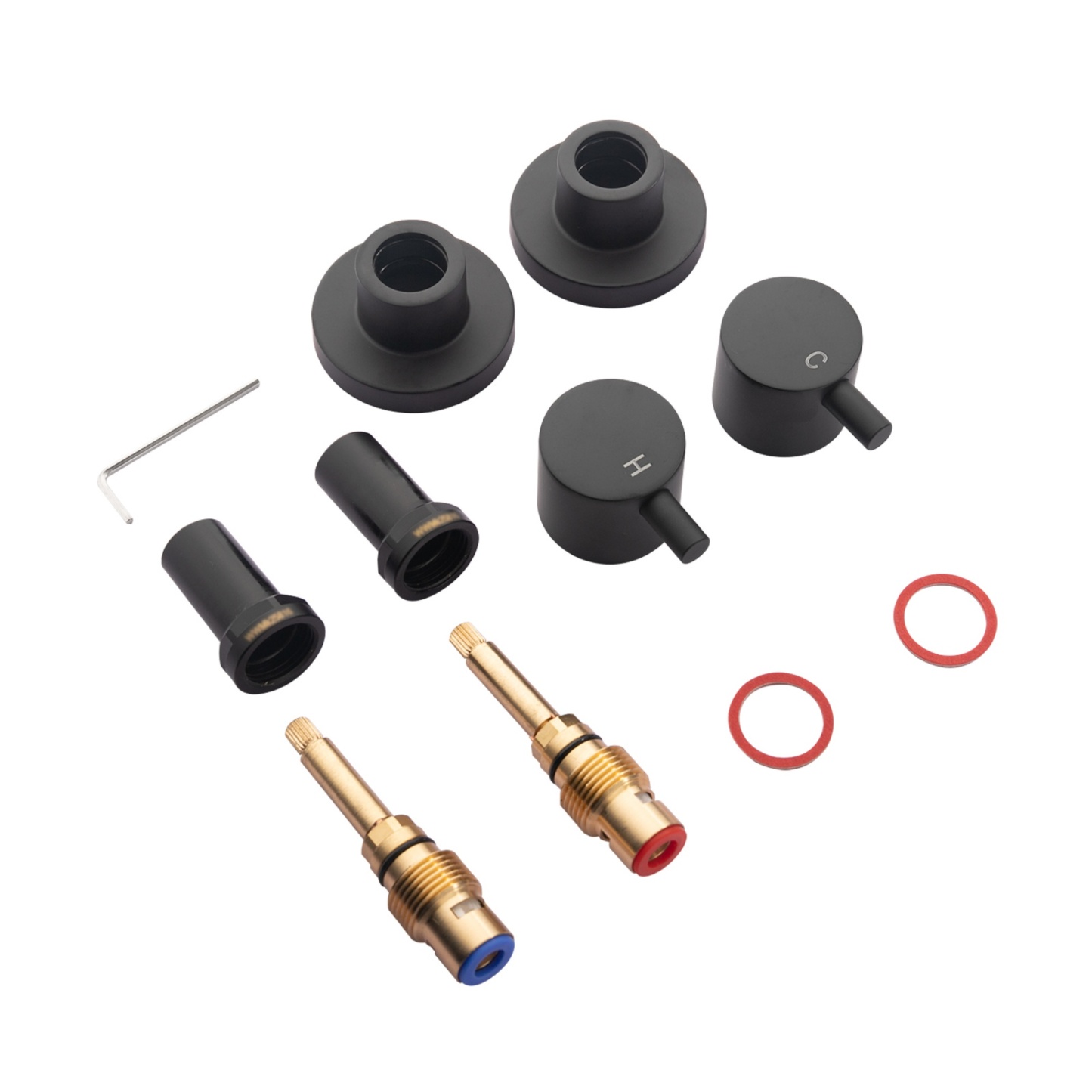 Round Brass Modern Design Twin Wall Tap Assembles 