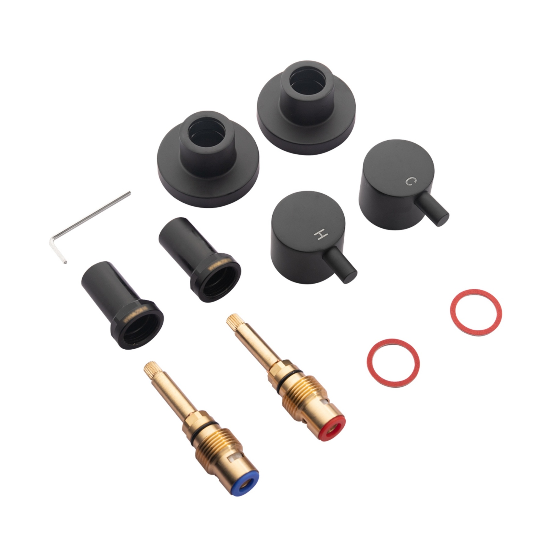 Round Brass Modern Design Twin Wall Tap Assembles