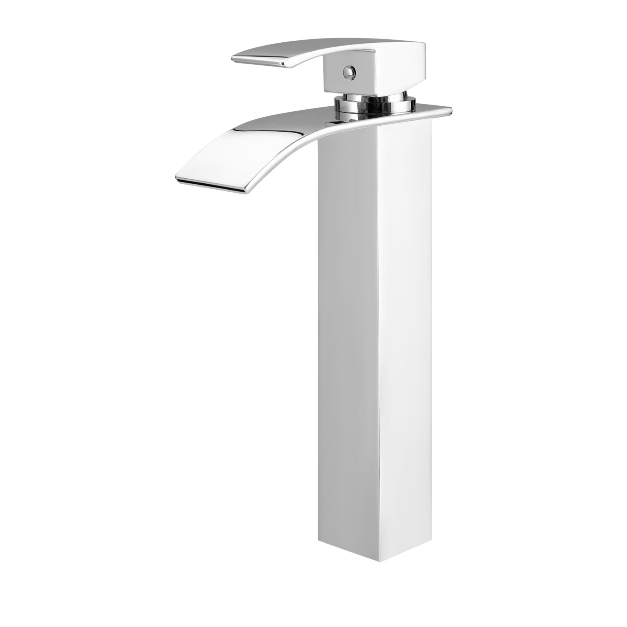Bathroom Basin Square Tall Mixer Tap Laundry Sink Vanity Counter Top Waterfall Spout Faucet Chrome/Black