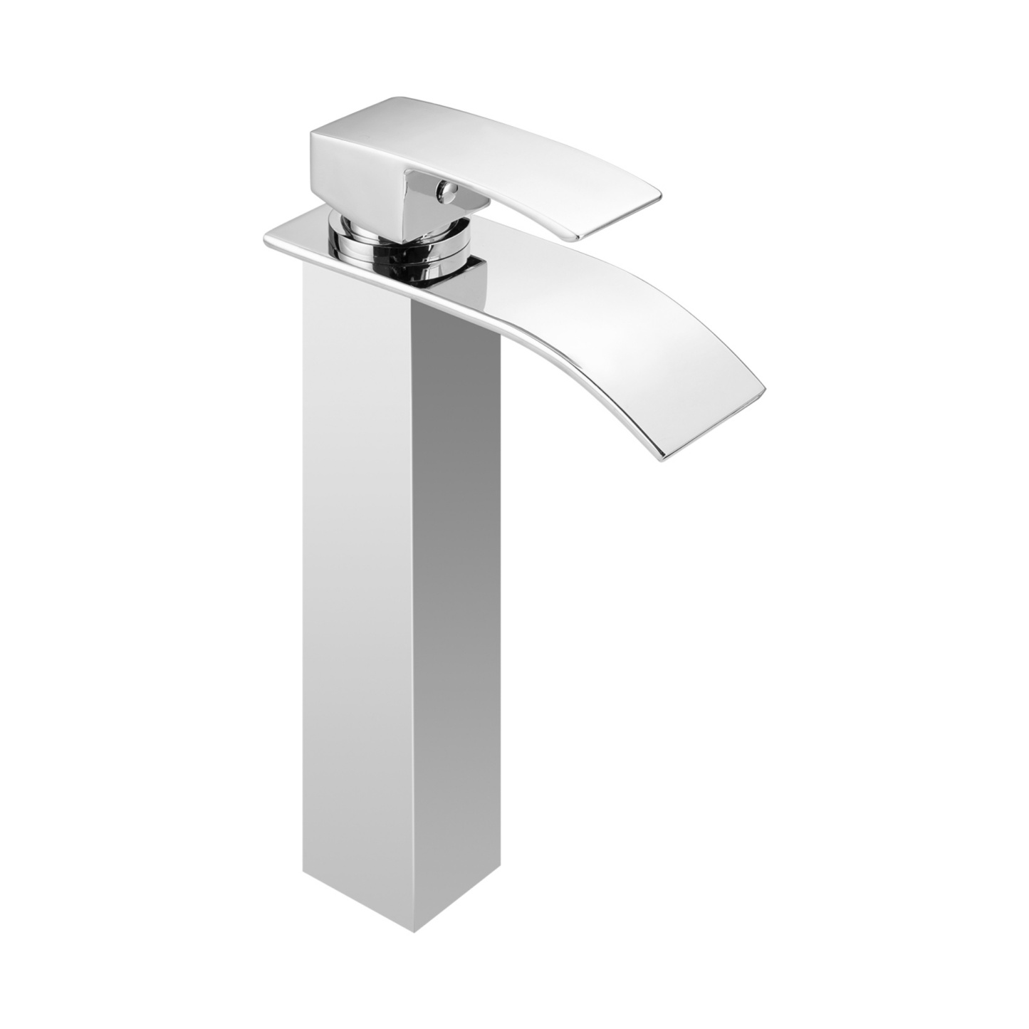Bathroom Basin Square Tall Mixer Tap Laundry Sink Vanity Counter Top Waterfall Spout Faucet Chrome/Black