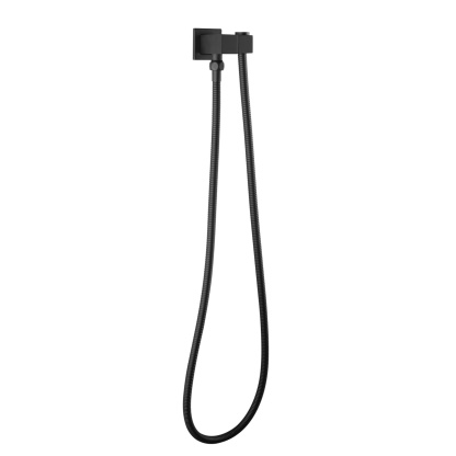 Bathroom Wall Mounted Square Swivel Handheld Shower Head Holder Bracket 1.5m Shower Hose Inlet Connector Chrome/Black