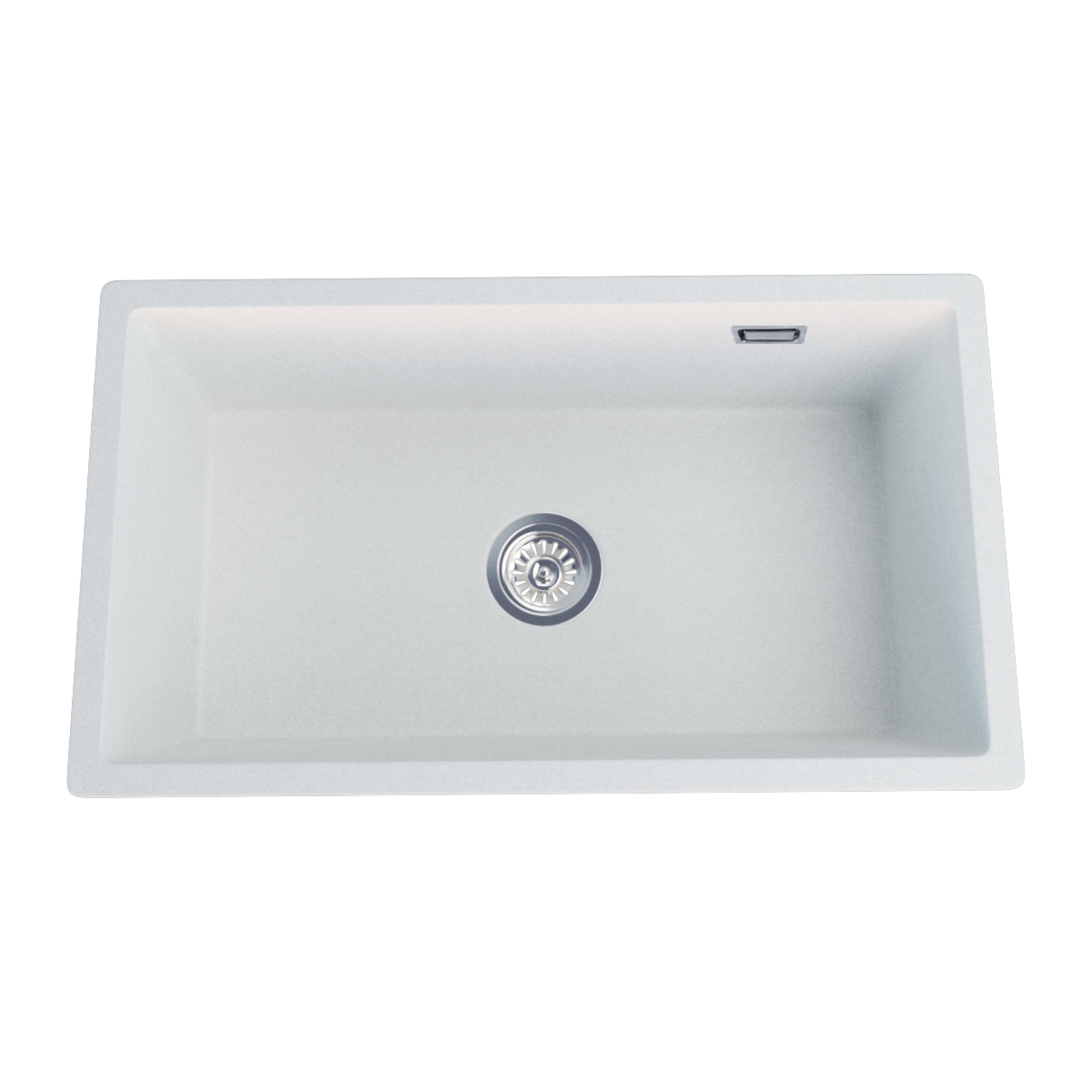 Granite Quartz Stone Single Bowl Kitchen Sink Top/Flush/Under Mount Laundry Basin White/Black