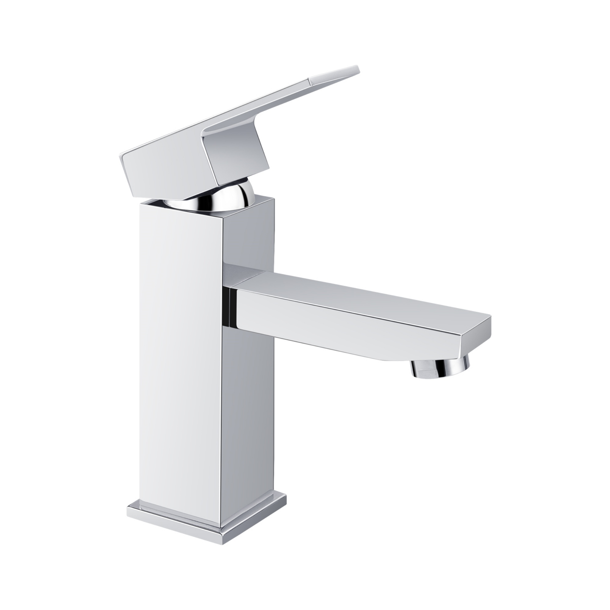 Square Brass Basin Mixer Tap Bathroom Laundry Sink Vanity Flick Faucet Chrome/Black
