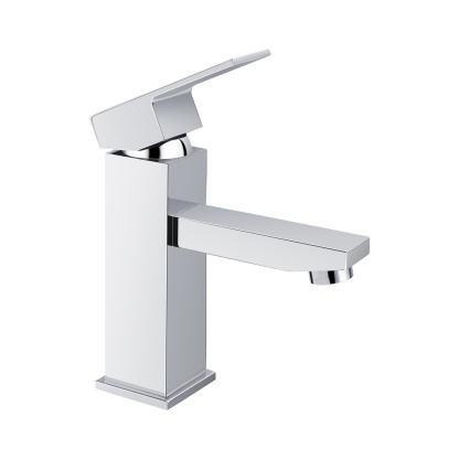 Square Brass Basin Mixer Tap Bathroom Laundry Sink Vanity Flick Faucet Chrome/Black