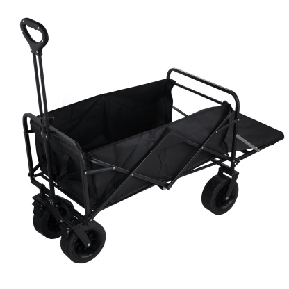 Outdoor Foldable Wagon Cart Extended Beach Garden Trolley Tabletop Lockable Wheels