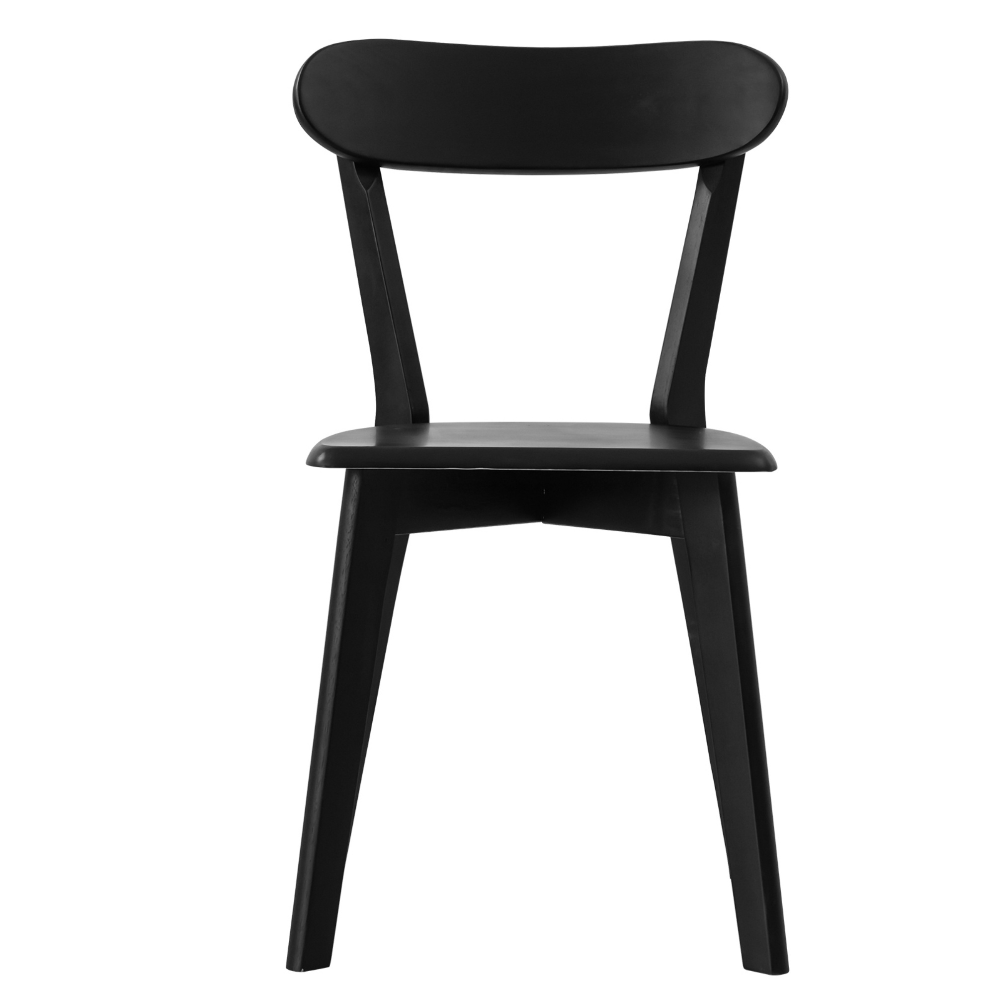 2PCs Rubber Wood Dining Chairs for Home Kitchen Restaurant Walnut/Natural/Black
