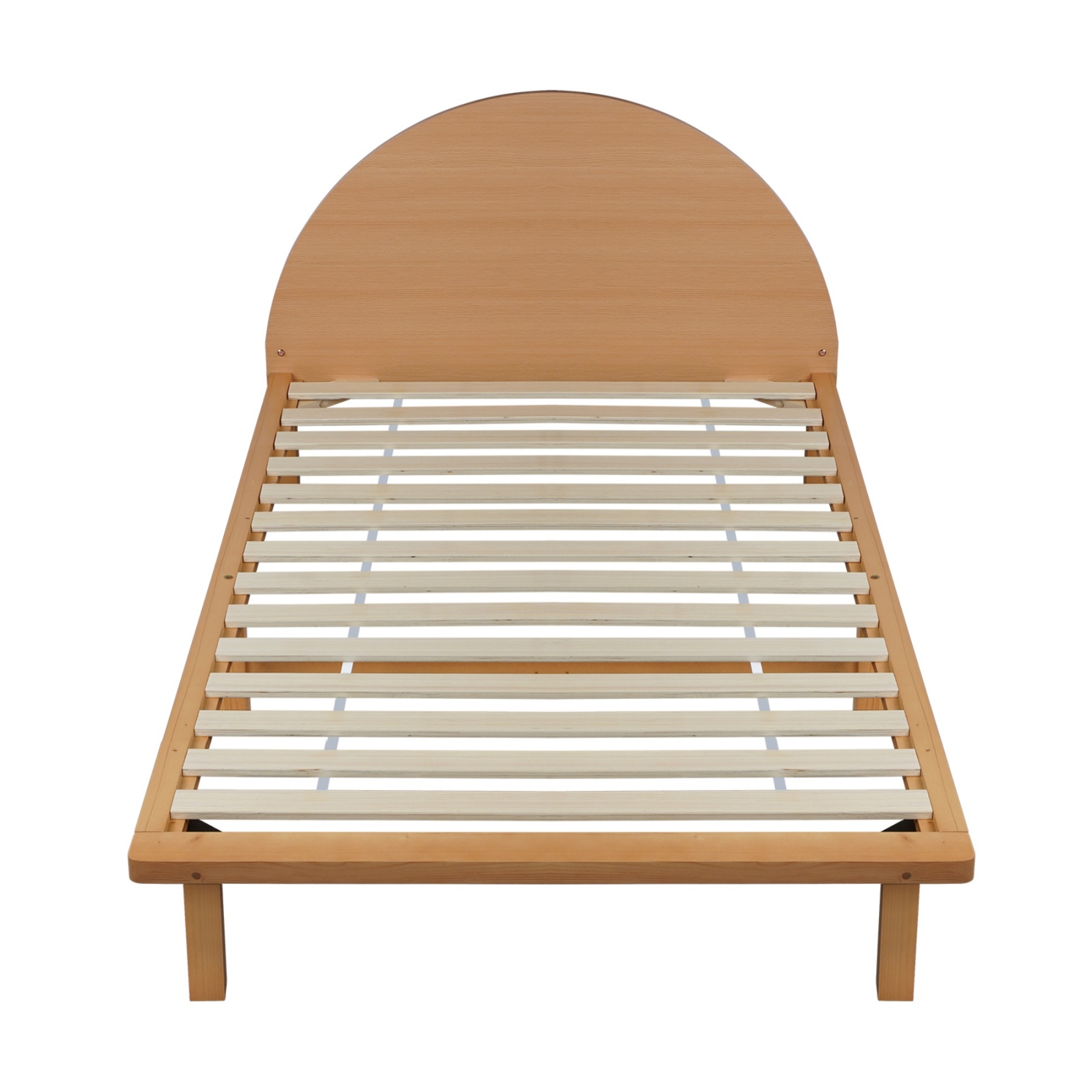 Bedroom Pine Wood Bed Frame Wooden Base Platform Round Bedhead Oak Single