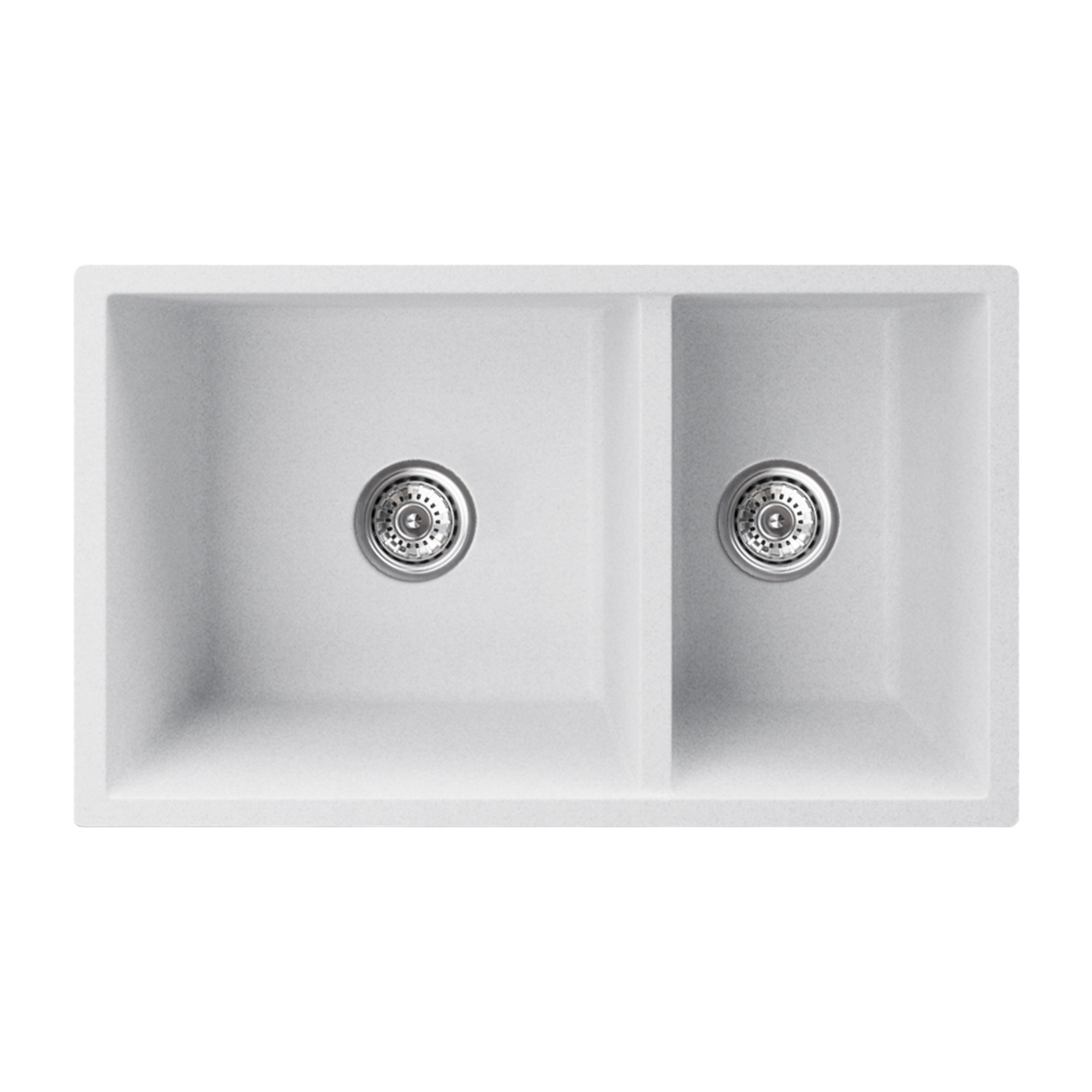Granite Quartz Stone Double Bowl Kitchen Sink Top/Under Mount Laundry Basin Sink White/Black