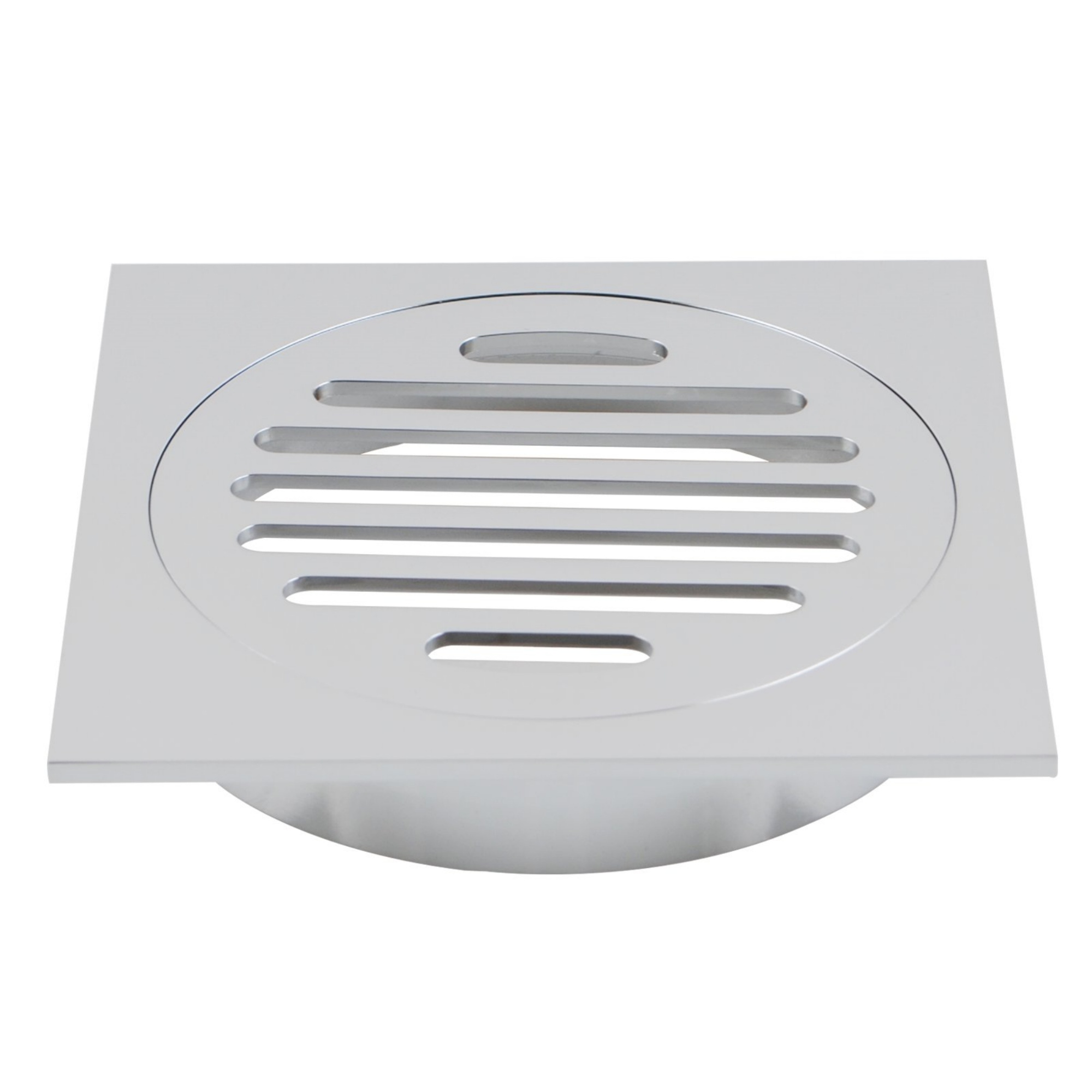 110mm Square Brass Bathroom Shower Drain Floor Waste Laundry Floor Water Outlet Chrome/Matte Black