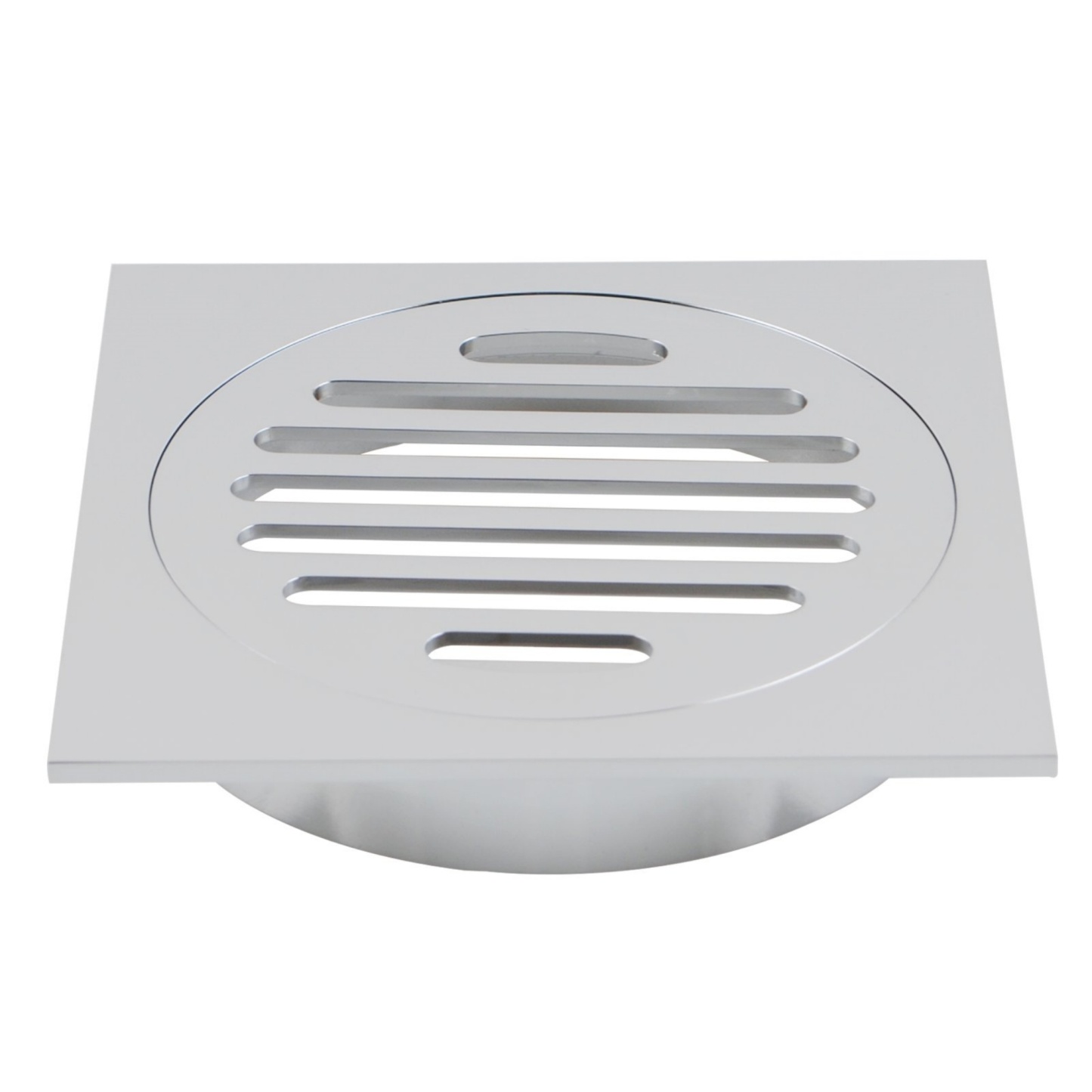 110mm Square Brass Bathroom Shower Drain Floor Waste Laundry Floor Water Outlet Chrome/Matte Black