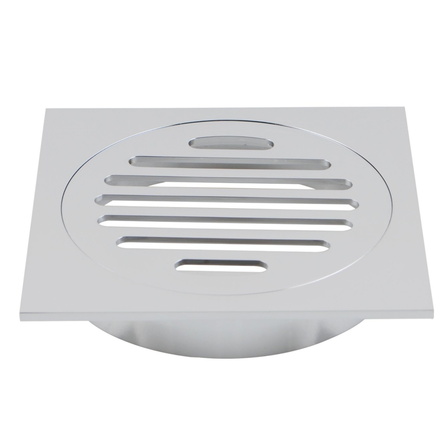 110mm Square Brass Bathroom Shower Drain Floor Waste Laundry Floor Water Outlet Chrome/Matte Black