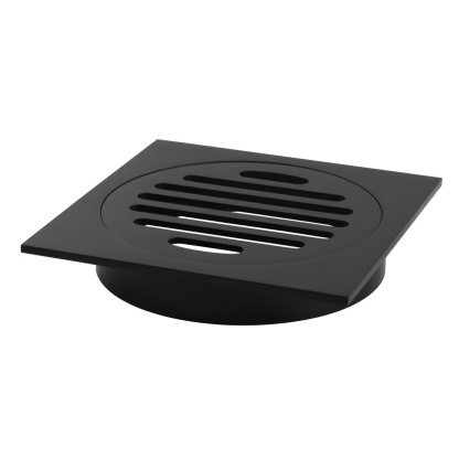 110mm Square Brass Bathroom Shower Drain Floor Waste Laundry Floor Water Outlet Chrome/Matte Black