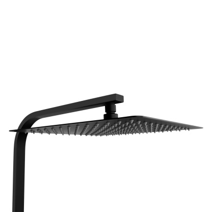 12'' Bathroom Square Rainfall Twin Shower Set 300mm Super Thin Overhead Shower Head 3 Function Hand-held Shower Rose Gooseneck Shower Arm Gooseneck Twin Shower