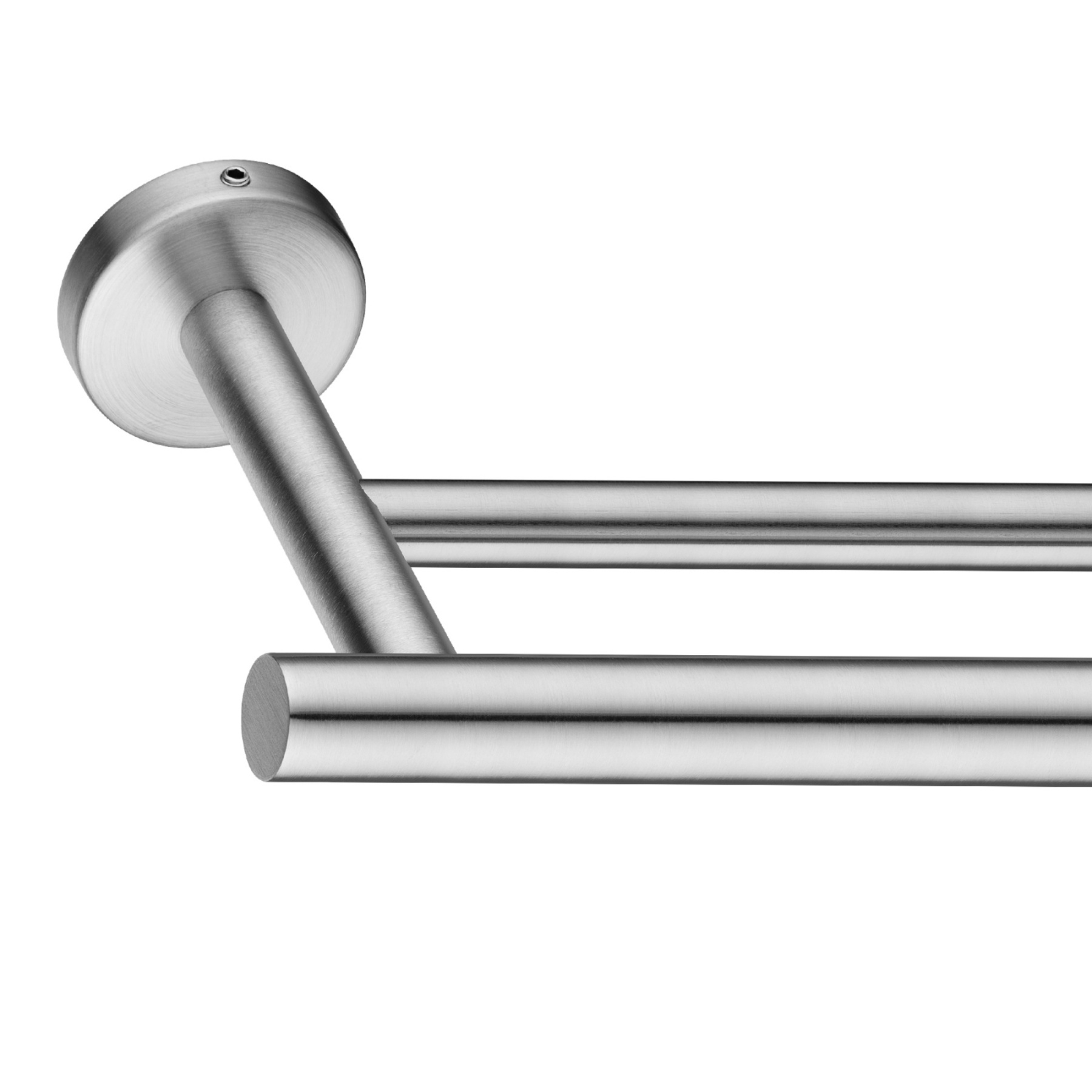 755mm Stainless Steel Double Towel Rack Bathroom Round Brushed Nickel Double Bars Towel Rail Holder