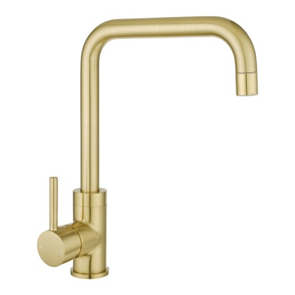 360° Swivel Round Brass Gooseneck Kitchen Sink Mixer Tap Laundry Basin Vanity 2 Mode Spray Spout Faucet Chrome/Yellow Gold