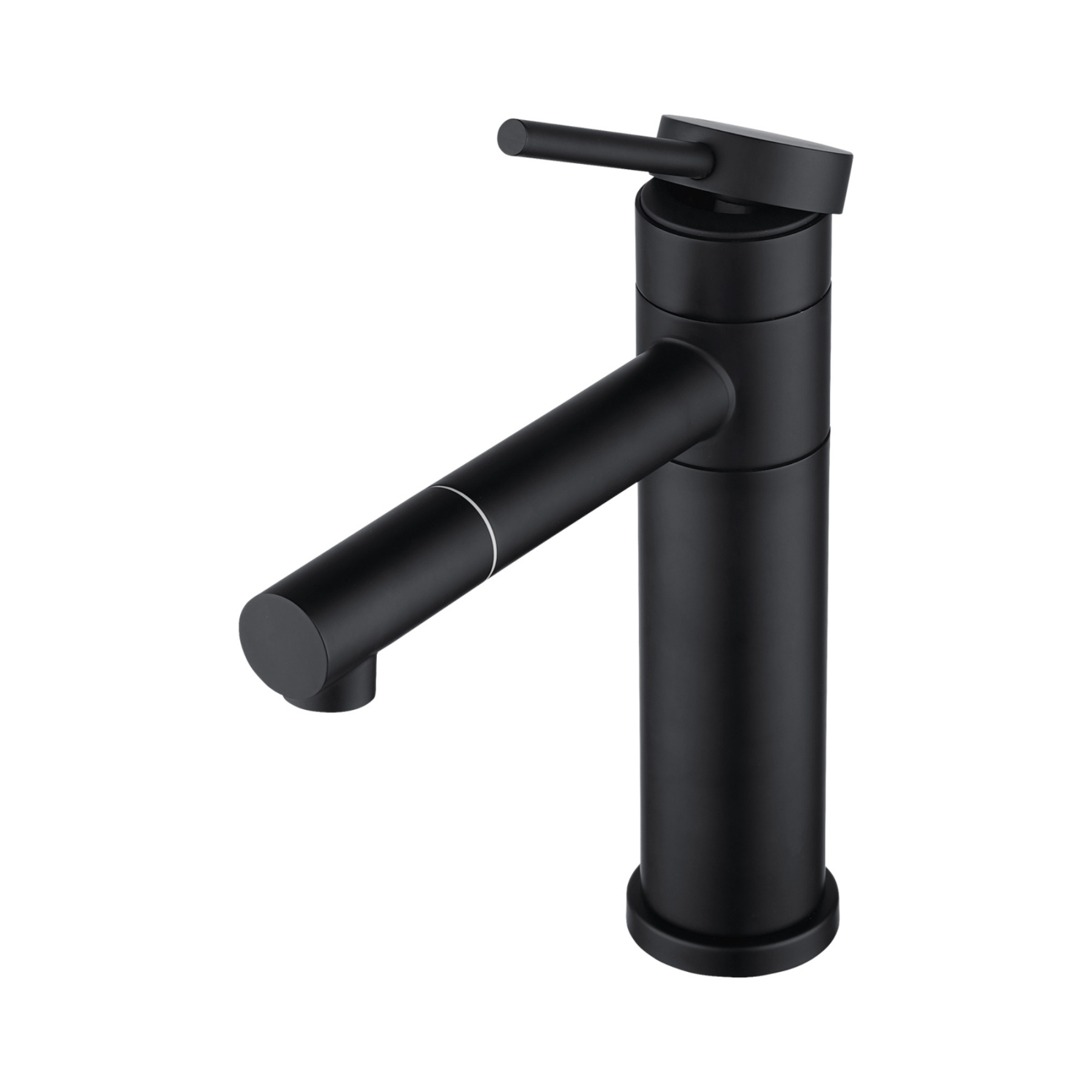 Bath Basin Round Stainless Steel Mixer Tap Laundry Sink Vanity 360° Swivel Nozzle Flick Faucet Chrome/Black