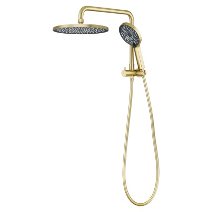 Round 10“ Rainfall Shower Head Set Chrome Twin Shower 3 Function Hand-held Shower Head Shower Arm