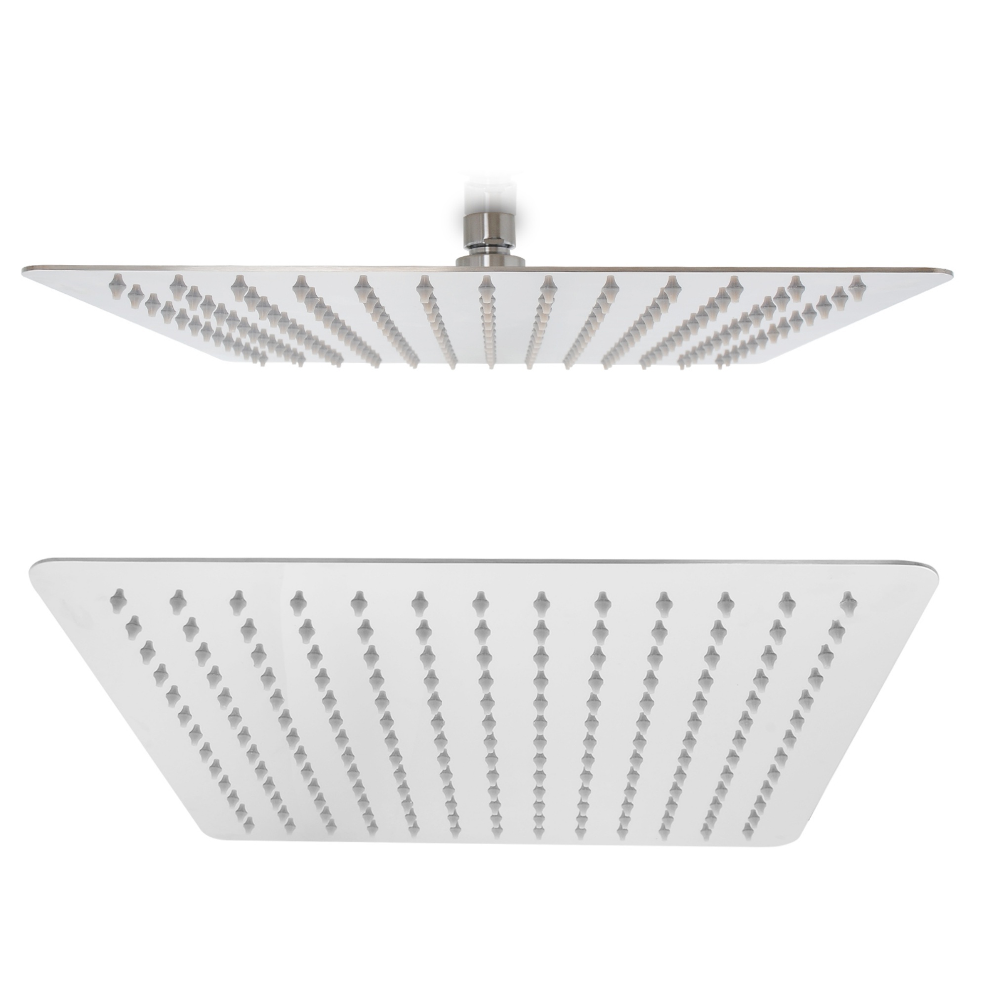 12'' Bathroom Square Rainfall Twin Shower Set 300mm Super Thin Overhead Shower Head 3 Function Hand-held Shower Rose Gooseneck Shower Arm Gooseneck Twin Shower