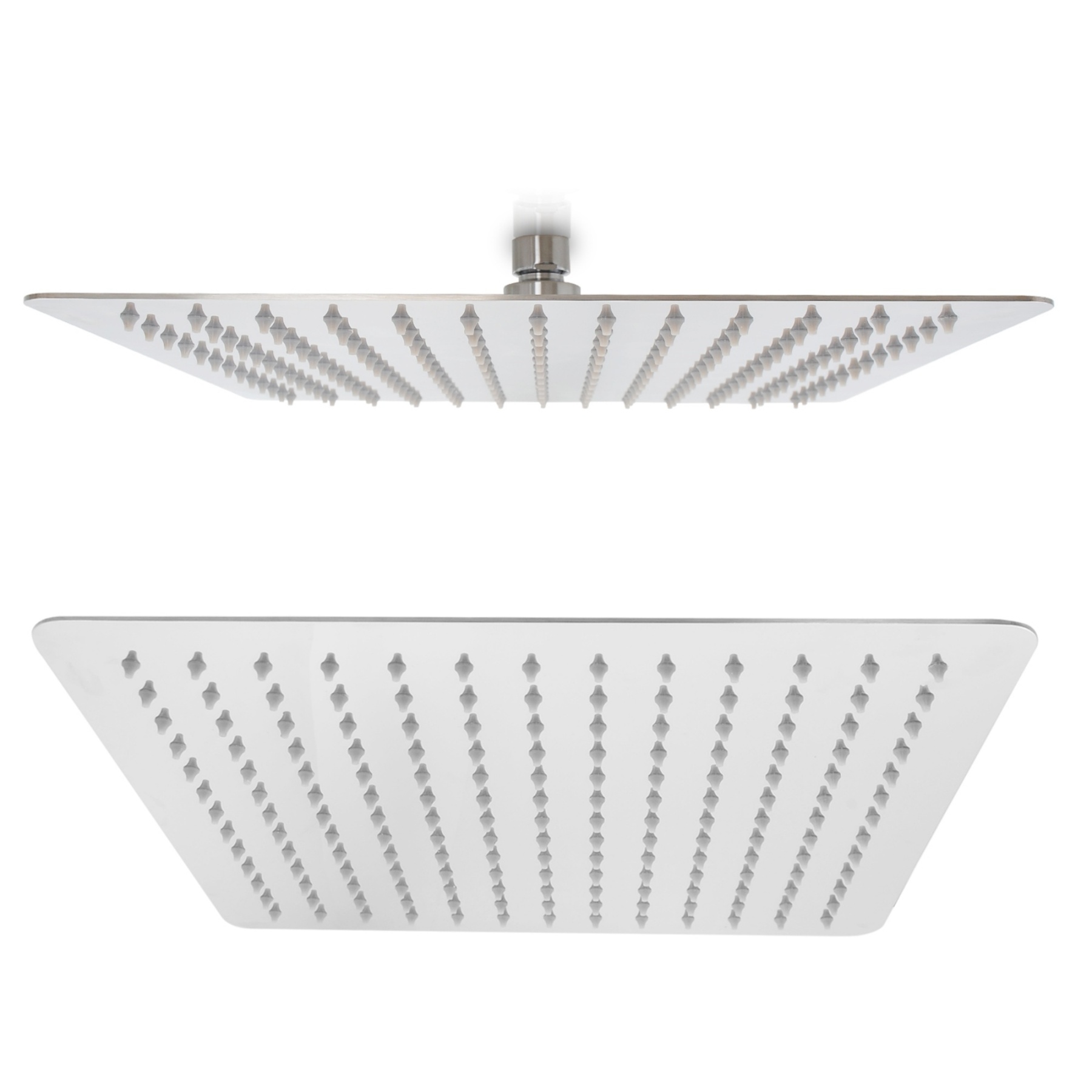 12'' Bathroom Square Rainfall Twin Shower Set 300mm Super Thin Overhead Shower Head 3 Function Hand-held Shower Rose Gooseneck Shower Arm Gooseneck Twin Shower