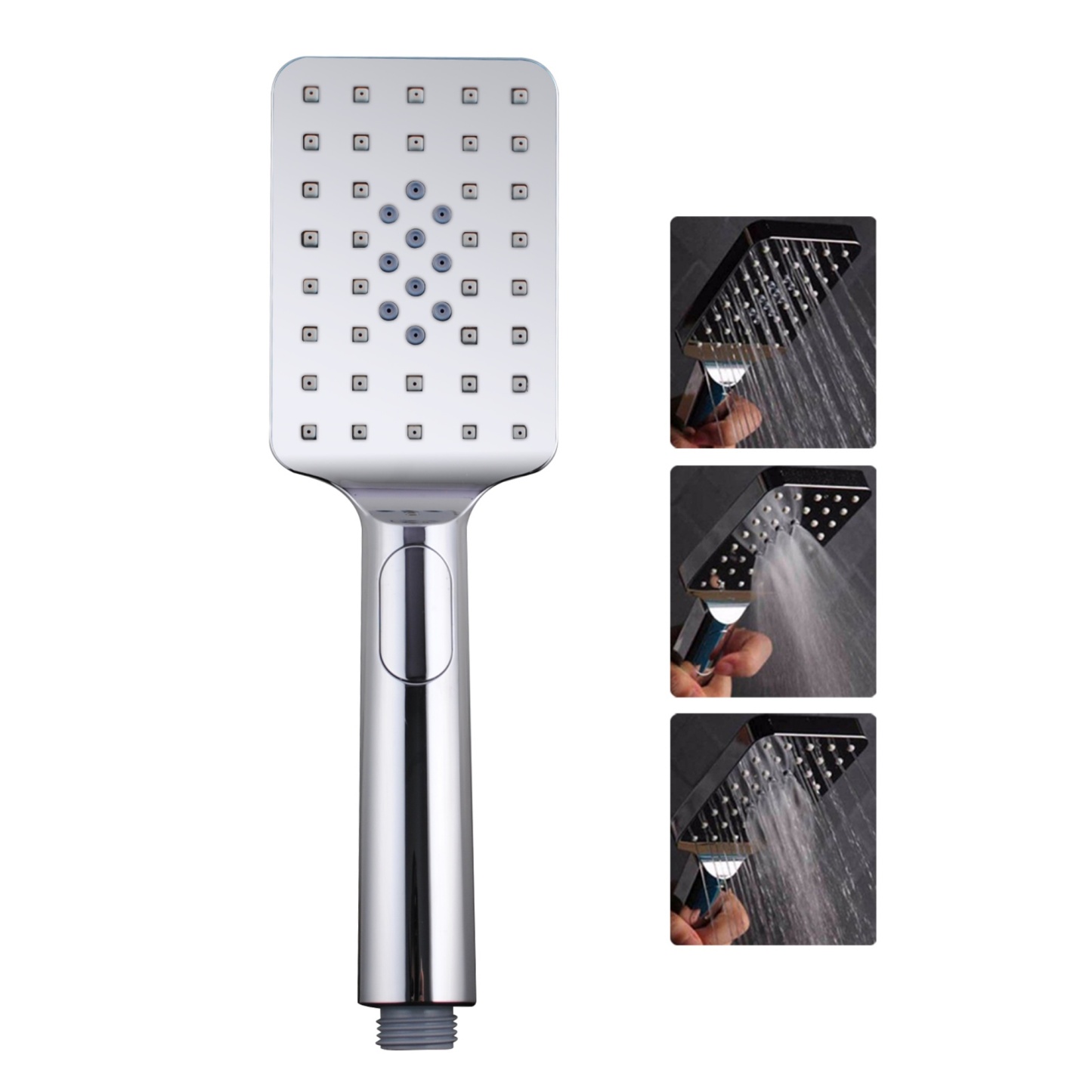 3 Function Square Hand-held Shower Head Bath Rainfall Spray Handheld Shower Rose