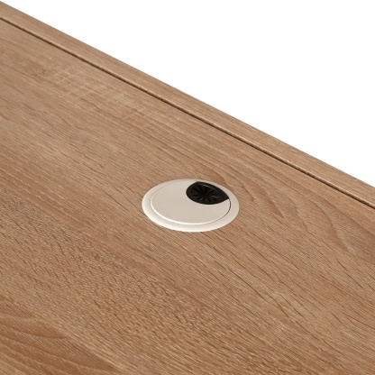 2 Drawer Cabinet Executive Computer Desk Home Office Study Table Writing Workstation Natural/Black/White