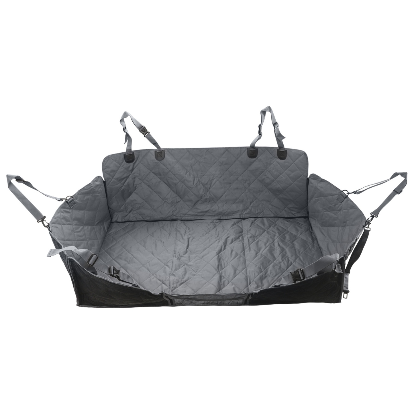 Large Water Proof Hard Bottom Pet Car Back Seat Cover Extendable Dog Cat Protector Mat Black/Grey