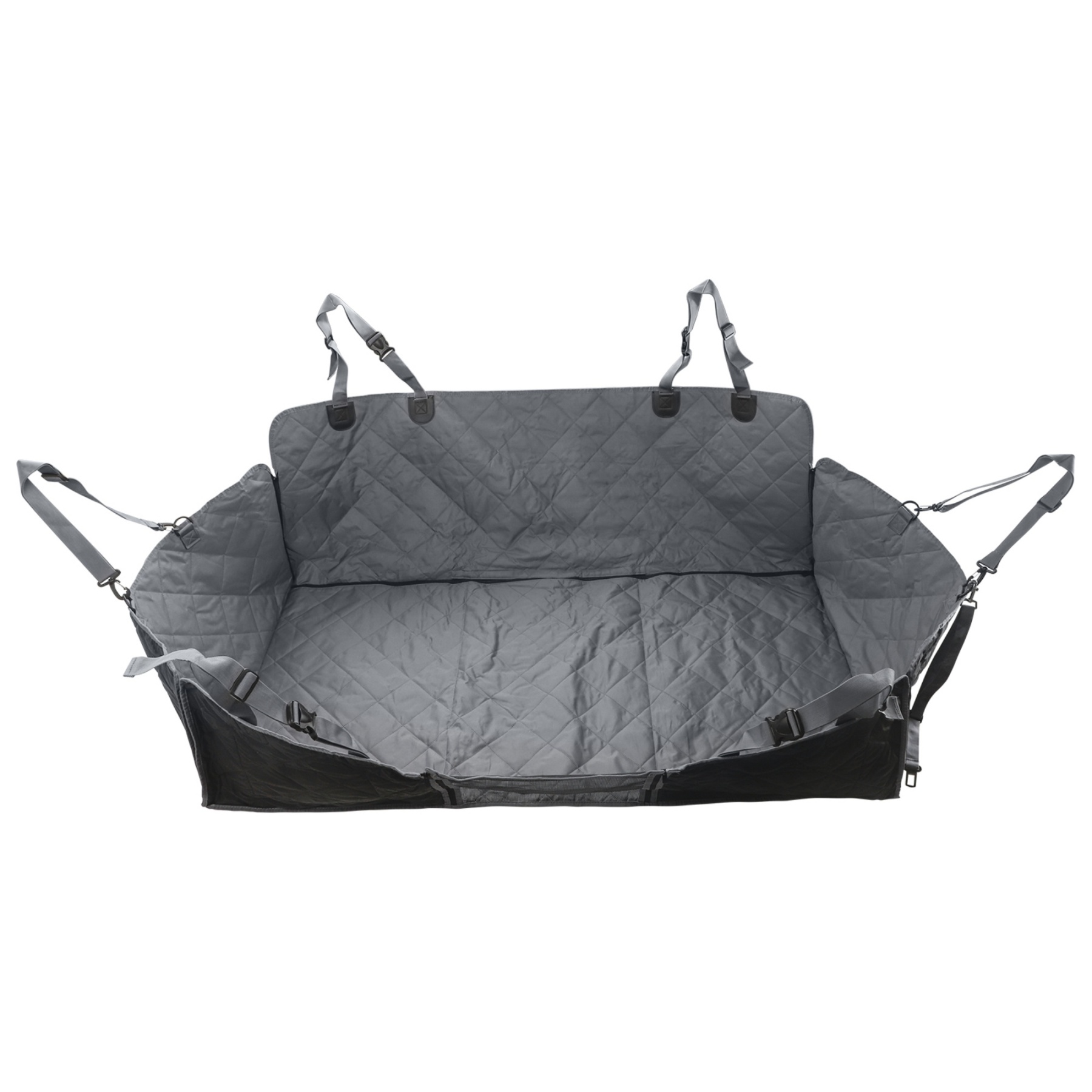 Large Water Proof Hard Bottom Pet Car Back Seat Cover Extendable Dog Cat Protector Mat Black/Grey