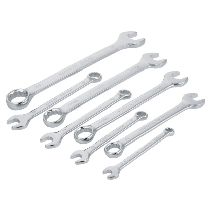 8PCs Ratchet Gear Spanner Set Combination Ring Open End Wrench Hand Tool Kit 