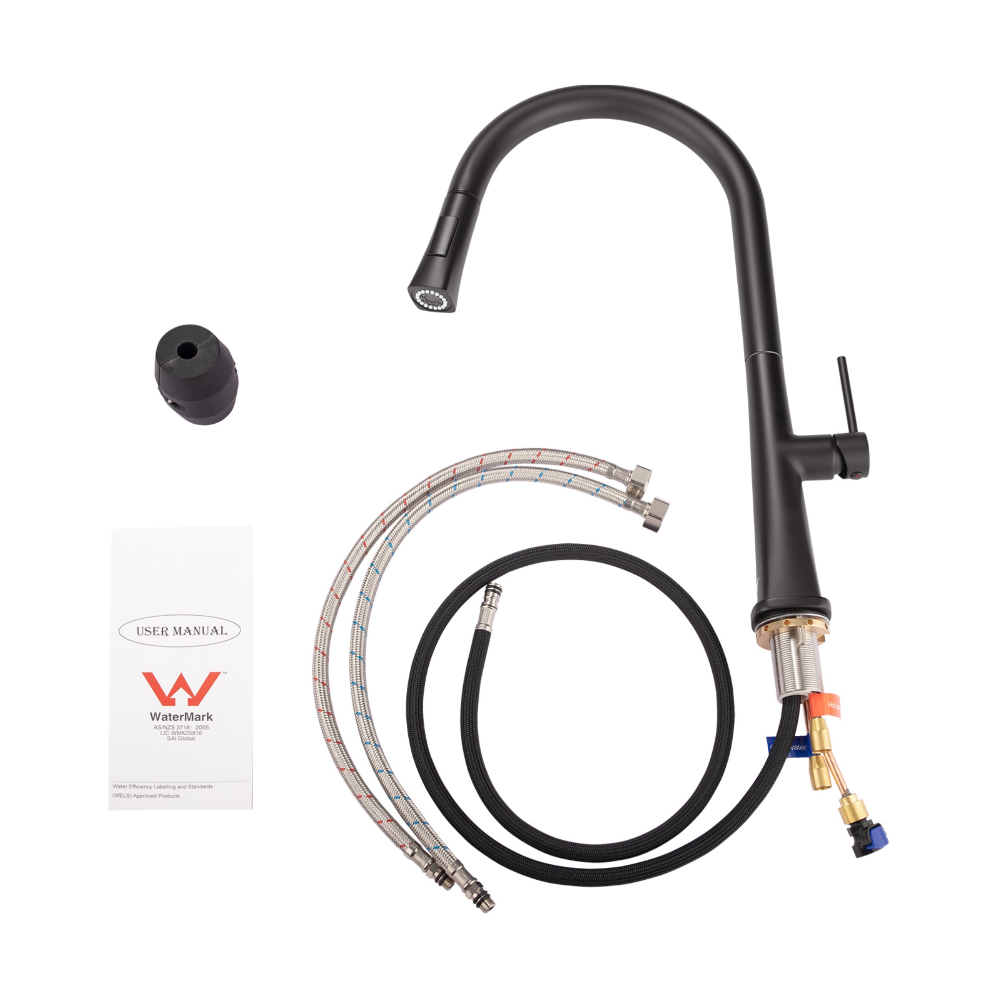 Brass 360° Swivel Pull-Out 2 Function Kitchen Sink Mixer Tap Laundry Basin Vanity Spout Faucet Chrome/Black/Granite Grey/White Granite