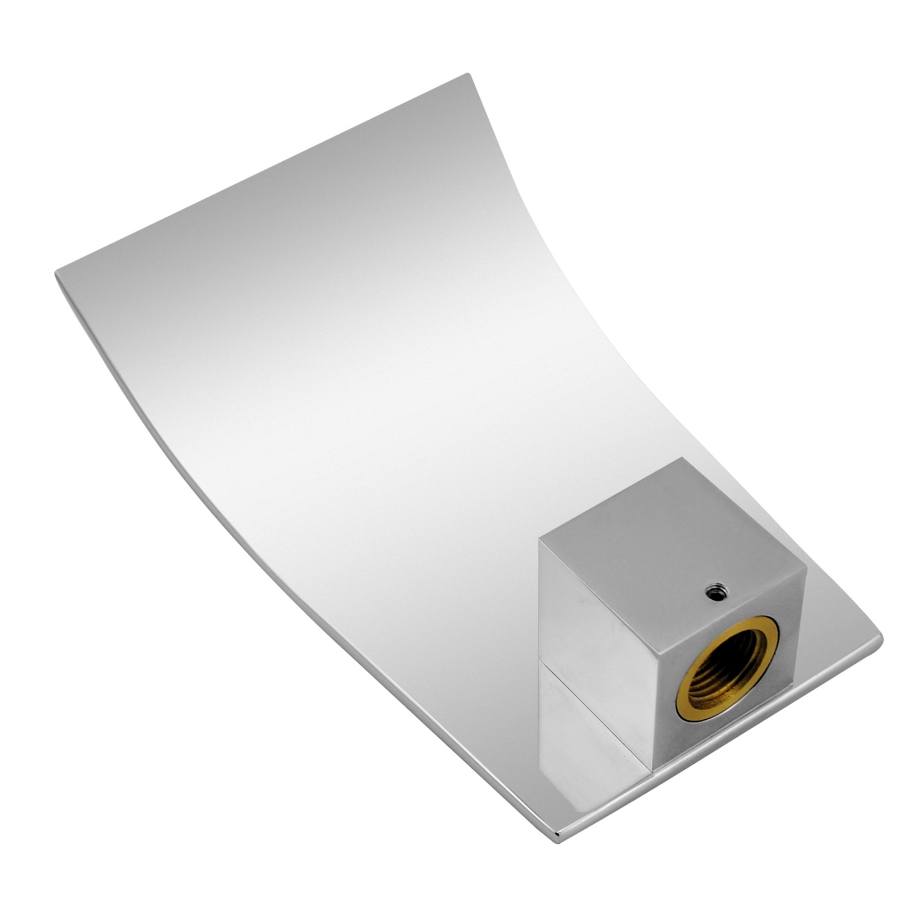 Brass Square Bathroom Basin Sink Vanity Wall Mounted Outlet Bathtub Waterfall Spout Faucet Chrome/Black