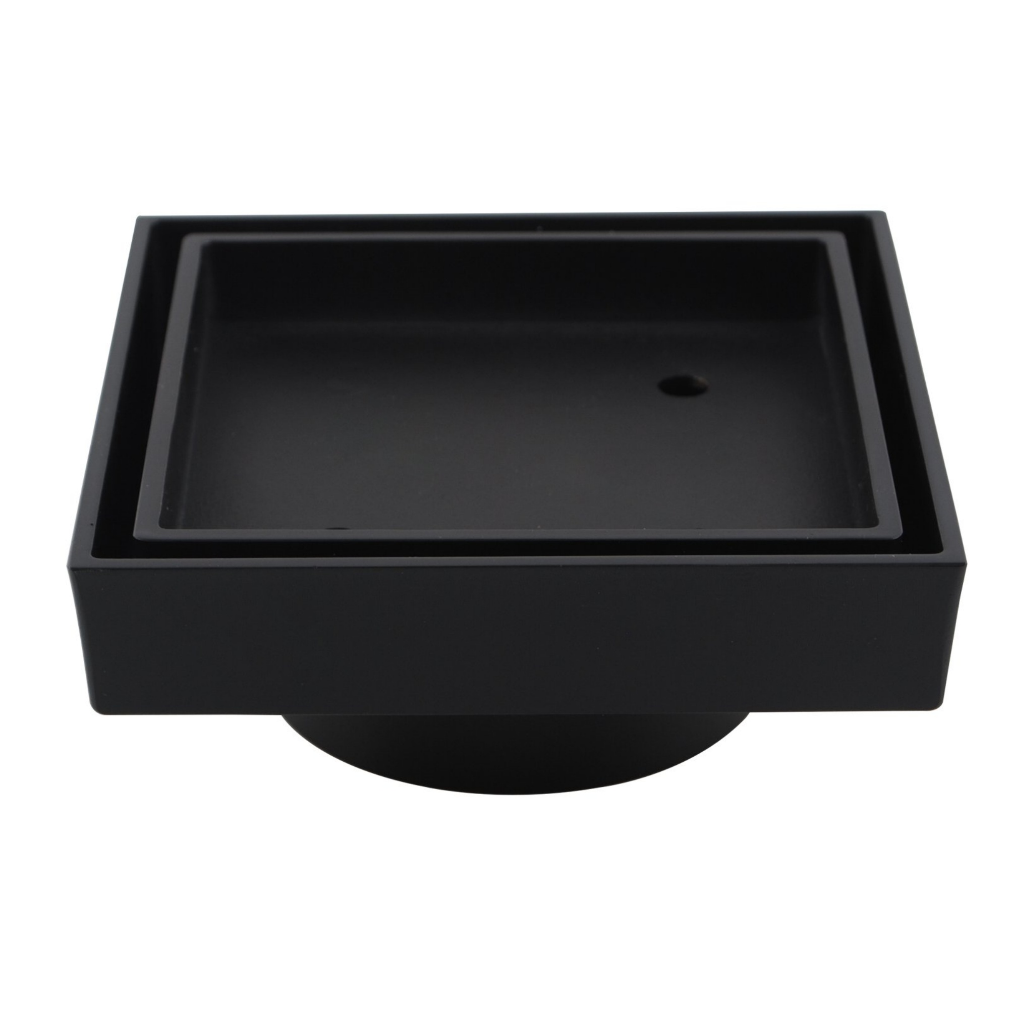 115mm Solid Brass Tile Insert Shower Floor Waste Bathroom Square Great Drain Water Outlet Matte Black